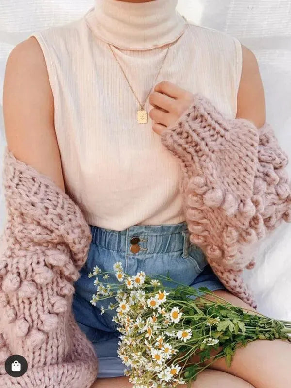 Cozy Thick Knitted Twist Loose Cardigan Sweater for Women - Soft Oversized Open Front Long Sleeve Wrap - Perfect for Fall, Winter, Layering & Casual Outfits