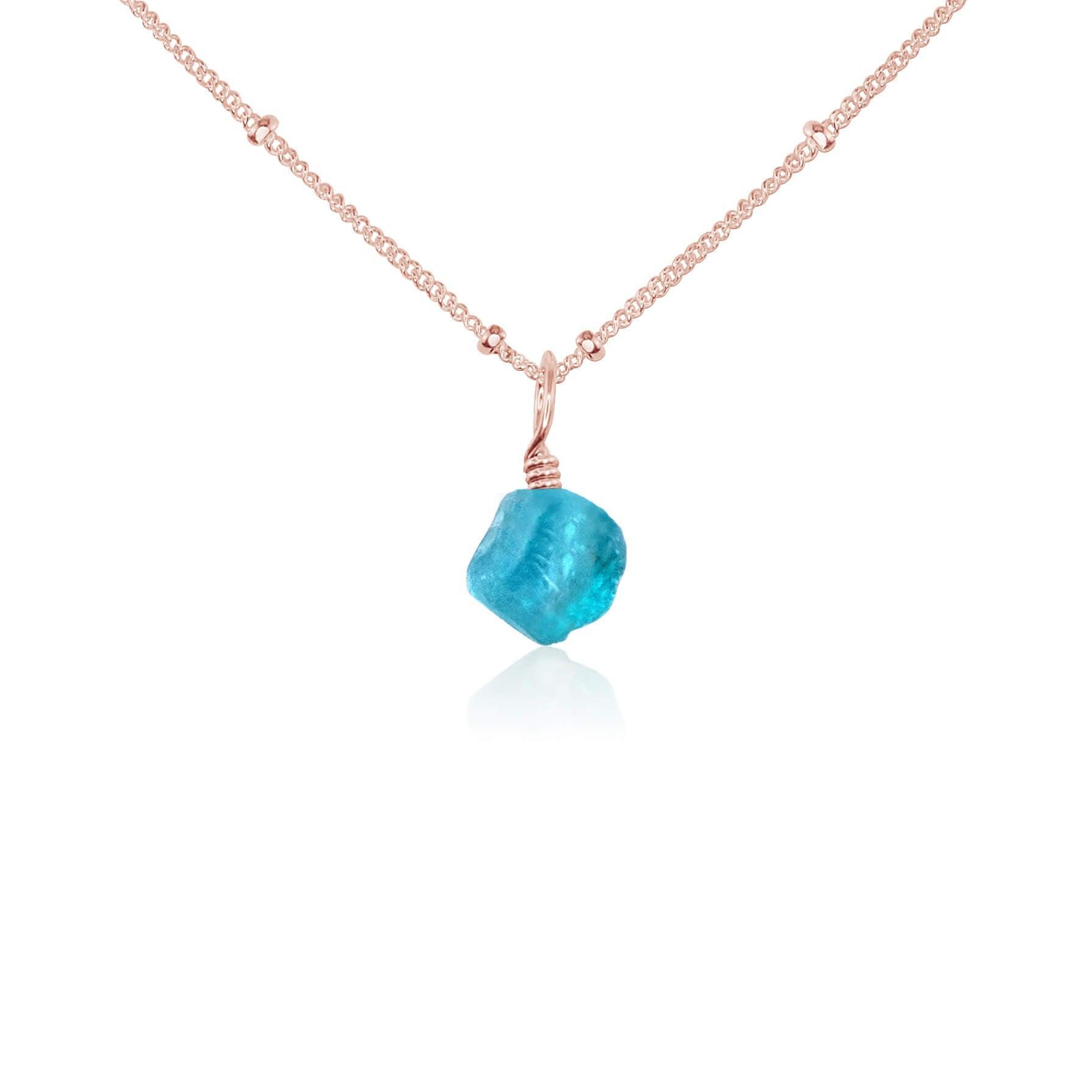 Natural Raw Apatite Crystal Pendant Necklace - Healing Stone Jewelry for Women, Spiritual Energy Protection, Chakra Balancing | Perfect for Meditation, Yoga & Everyday Wear