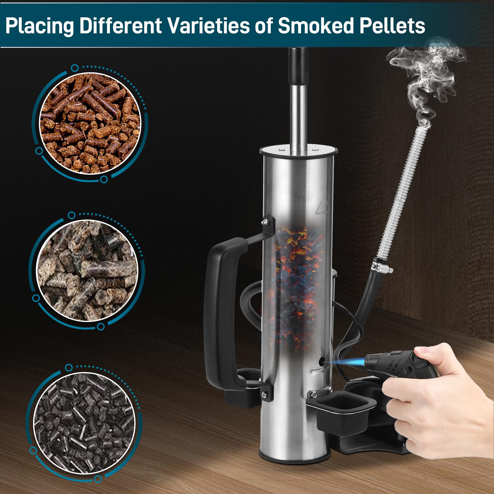 Electric Smoker Tube for Pellet Grill - Portable Cold & Hot Smoke Generator with Air Pump - Continuous Smoke for BBQ, Grilling, Tailgating - Perfect for Backyard Parties, Camping & Outdoor Cooking