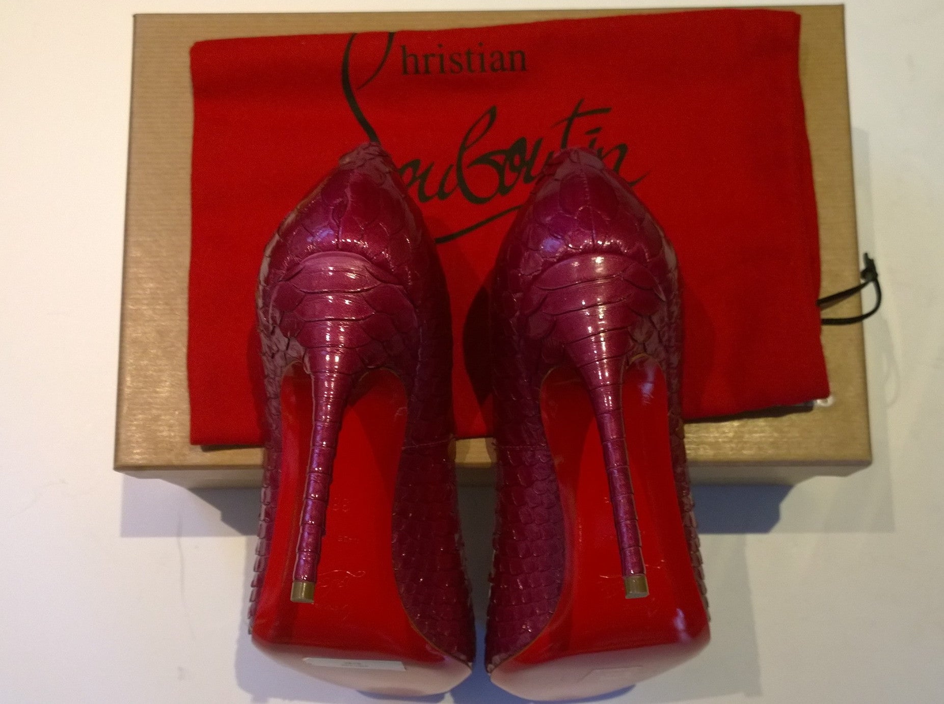 Christian Louboutin Fifi 100 Crystal Lamé Dark Pink High Heels - Luxury Women's Pumps for Parties & Special Occasions