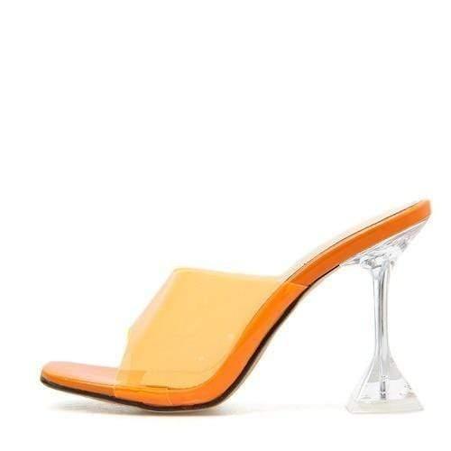 Crystal Transparent Heeled Slippers for Women - Summer Fashion Sandals with Comfortable Block Heel | Perfect for Beach, Pool Parties & Indoor Wear