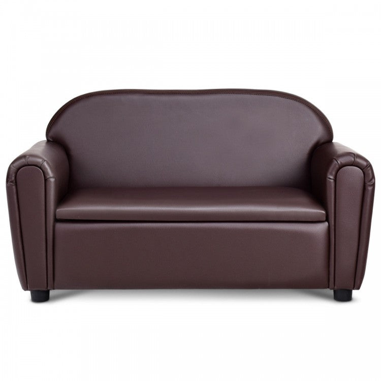 Kids Sofa Armrest Chair with Storage - Foldable Children's Lounge Chair for Playroom, Bedroom & Reading Nook - Soft Padded Seat with Side Pockets for Toys & Books