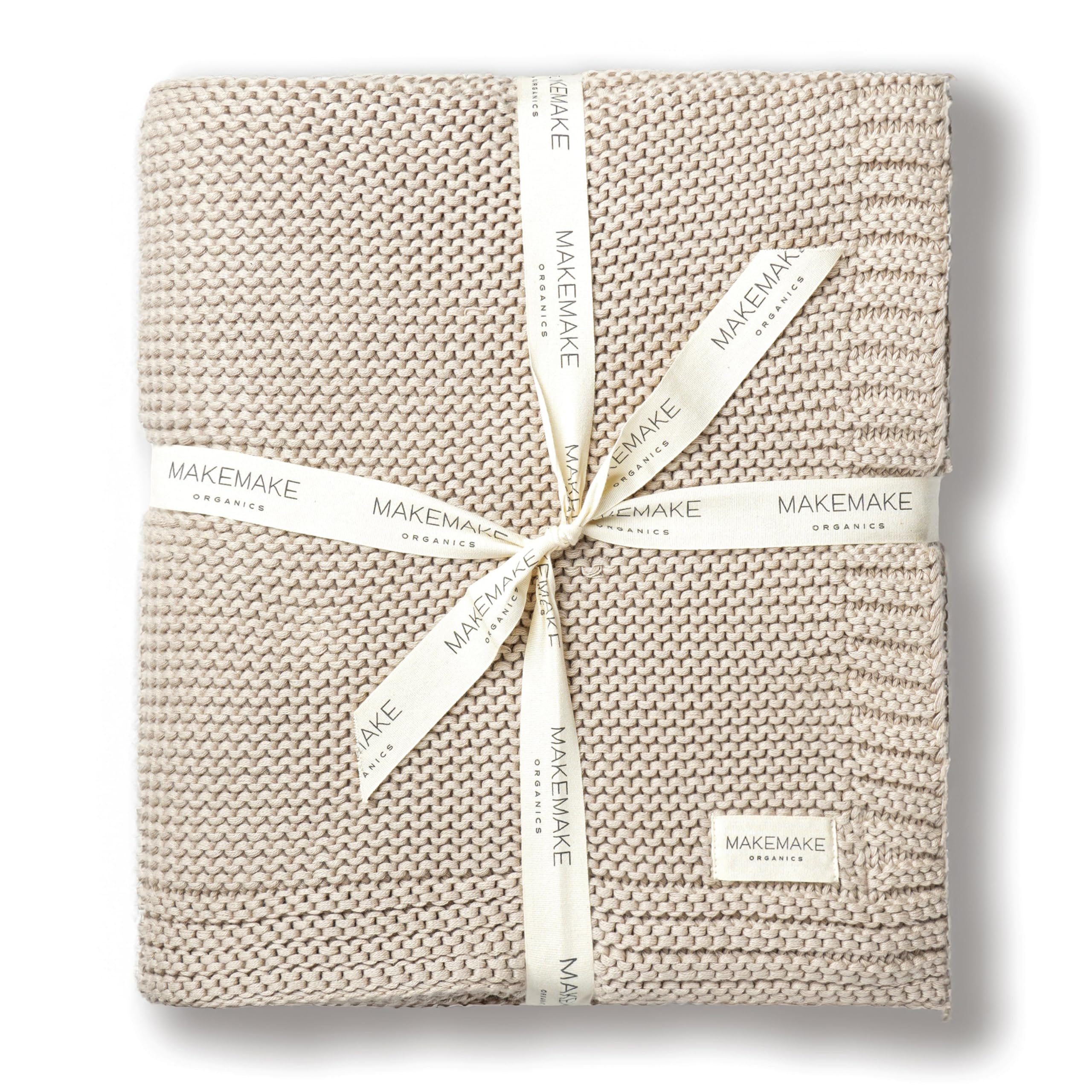 MakeMake Organics GOTS Certified Organic Cotton Throw Blanket - Soft Knit Blanket for Couch, Bed & Nursery - 50
