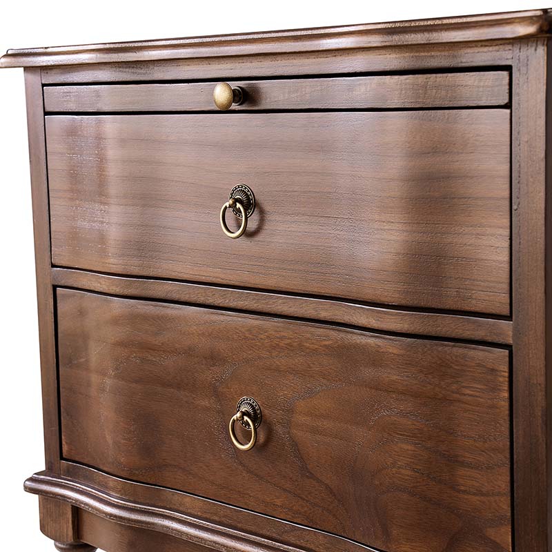 Solid Wood 2 Drawer Nightstand with USB Charging Ports, Pull-Out Shelf & Optional Styles - Modern Bedside Table for Bedroom, Guest Room & Small Spaces