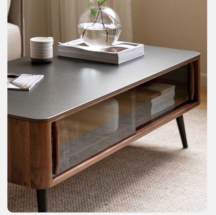 Solid Black Walnut Coffee Table - Handcrafted Wooden Living Room Furniture for Modern Home Decor, Perfect for Lounge, Family Gatherings & Coffee Time