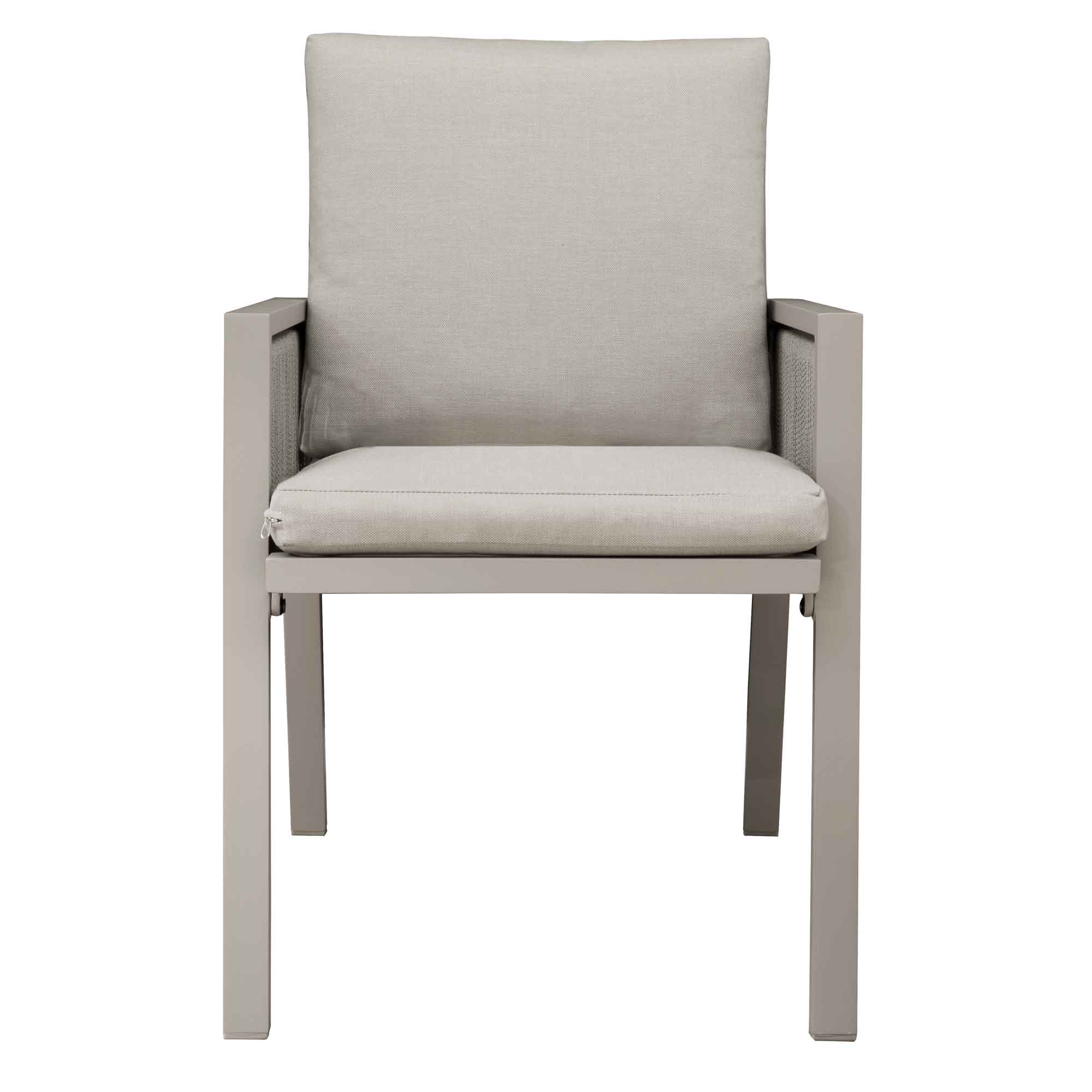Fusion 6-Piece Light Grey Patio Dining Chairs with Armrests - Outdoor Garden Furniture Set for Backyard, Deck, and Poolside Relaxation