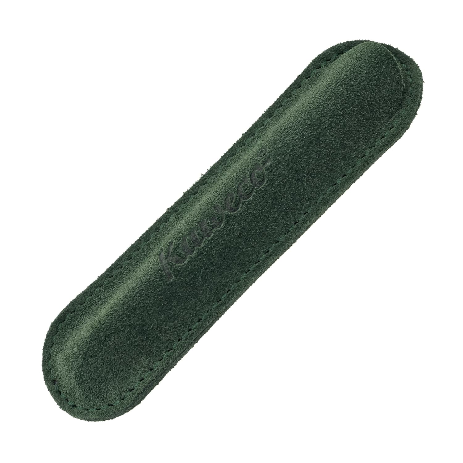 Kaweco Eco Velour Sport Single Pen Pouch - Green Leather Pen Case for Fountain Pens, Ballpoints & Gel Pens | Perfect for Office, School & Travel Organization