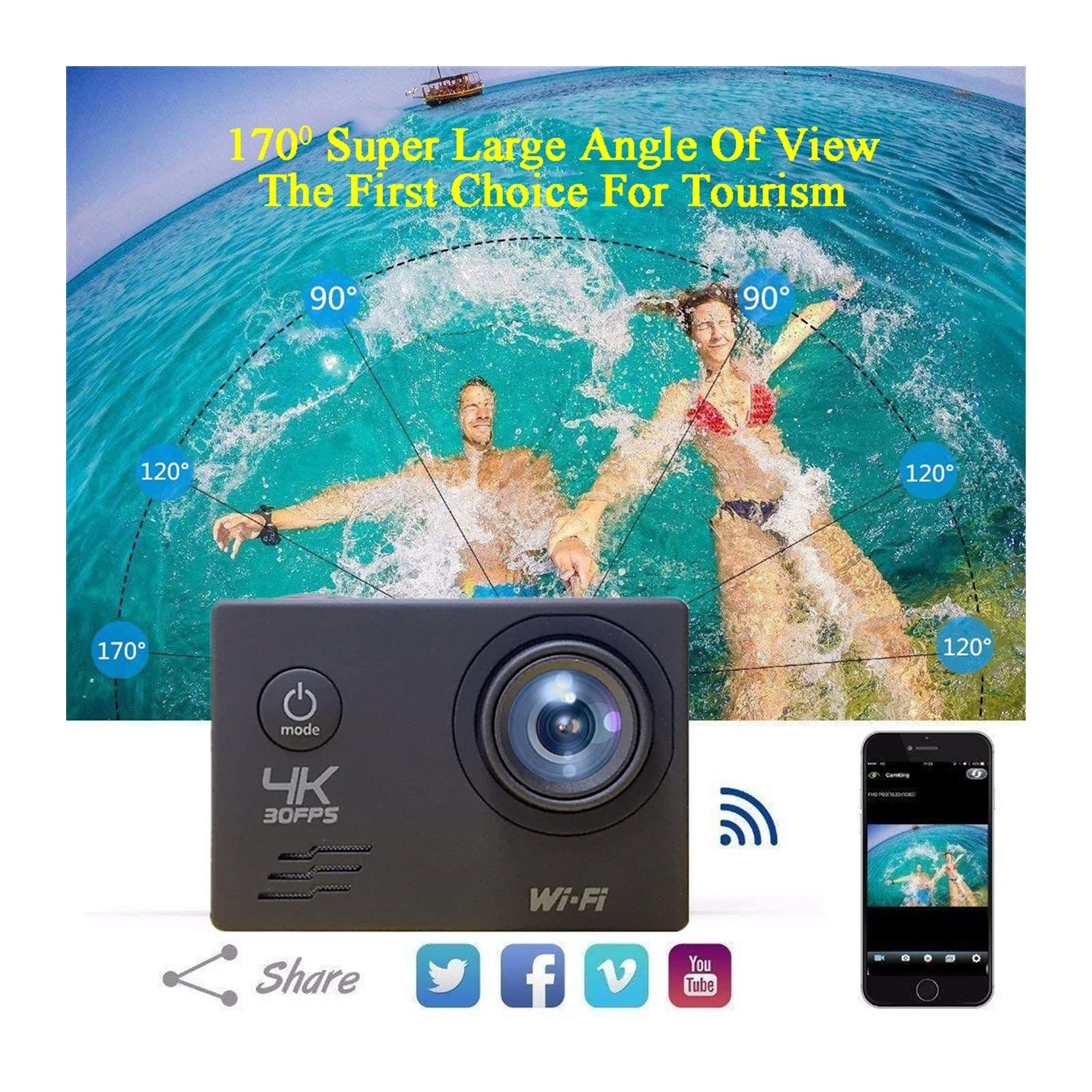 4K Ultra HD Action Camera 16.0MP WiFi 2.0