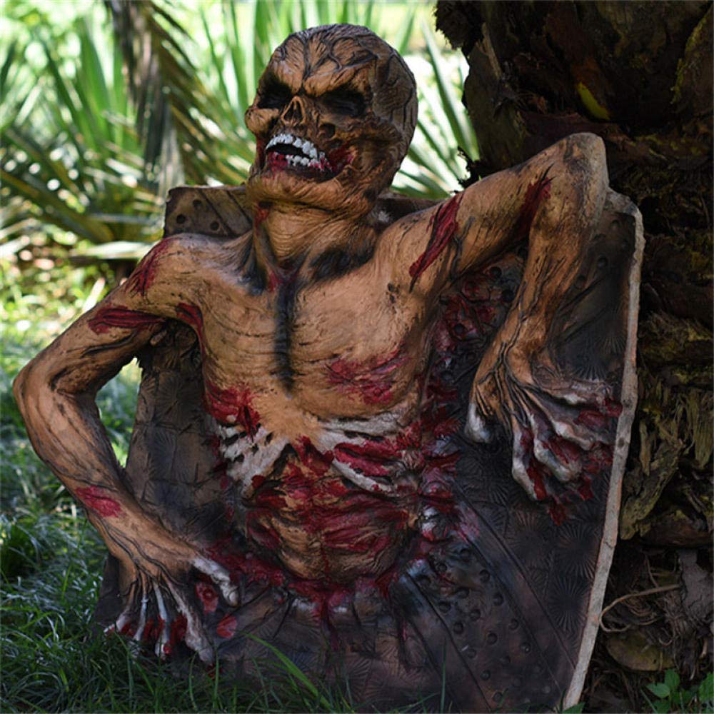Latex Zombie Statue Sculpture - Halloween Party & Office Decorations - Spooky Home, Garden, and Event Decoration