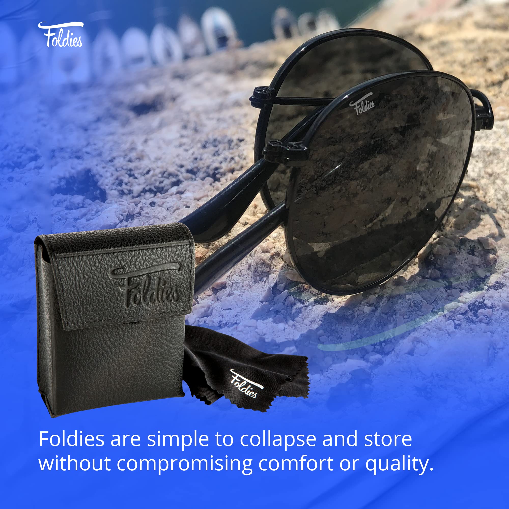 **Polarized Round Folding Sunglasses for Men & Women – UV400, UVA/UVB Protection with Leather Case – Perfect for Travel, Driving, and Outdoor Activities**