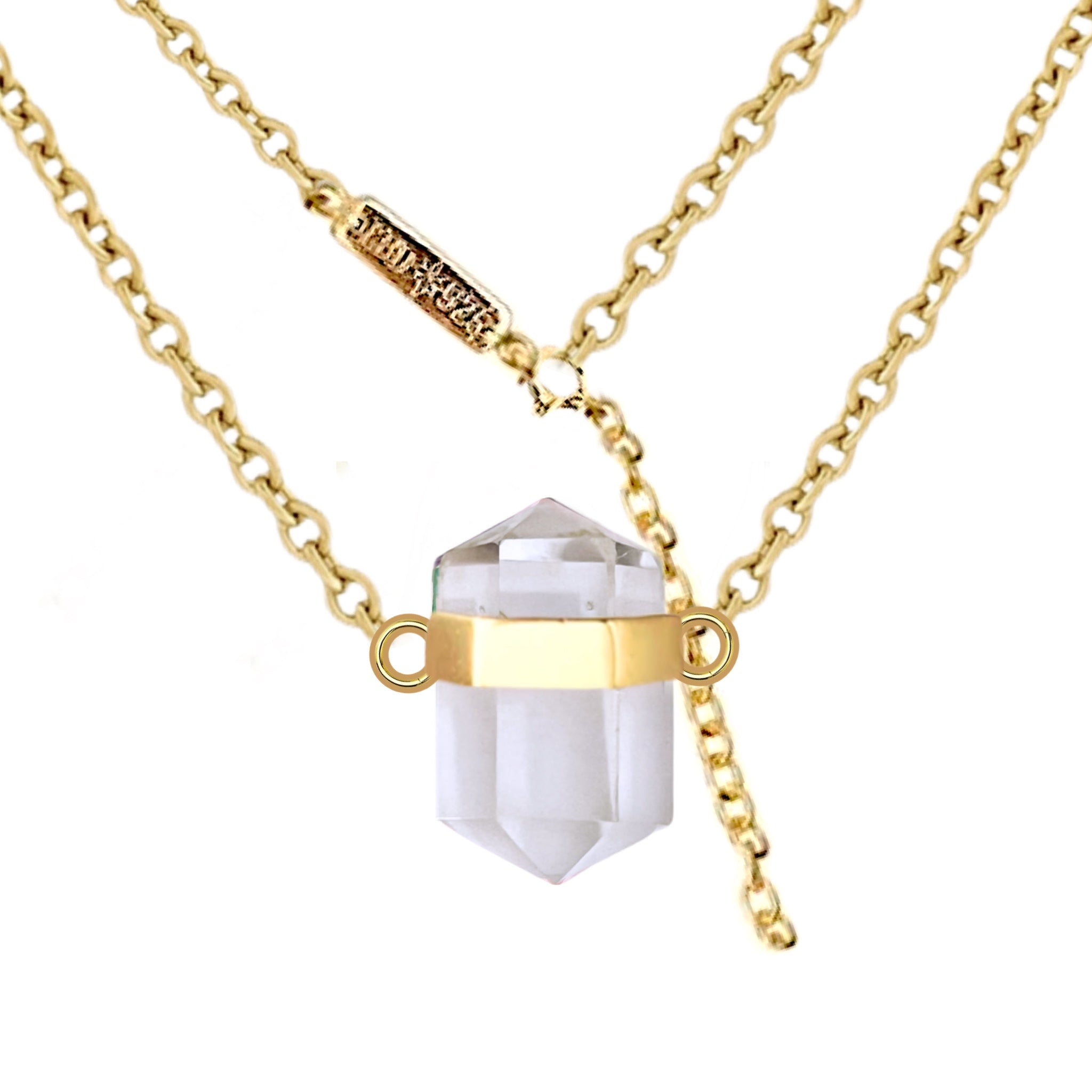 Laihas Crystal Kindness Gold Clear Quartz Pendant Necklace for Women - Elegant Healing Jewelry for Meditation, Yoga & Spiritual Gifts