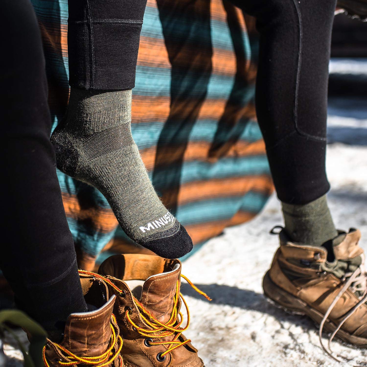 Premium USA Made Merino Wool Crew Socks for Hiking & Outdoor Adventures - Durable, Moisture-Wicking & Comfortable for Mountain Climbing, Camping & Trail Running