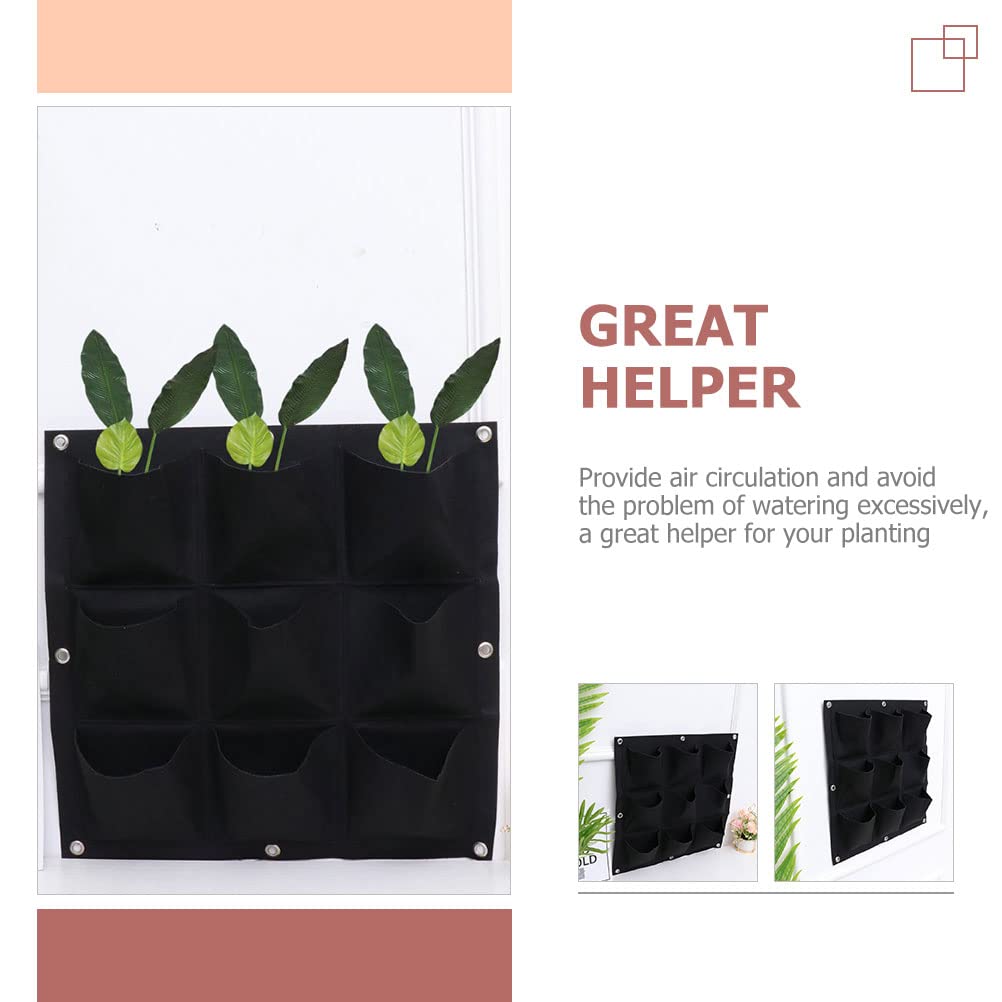 HANABASS Vertical Wall Garden Planter - 5 Pack Hanging Felt Planters for Flowers, Herbs & Vegetables - Indoor/Outdoor Wall Mount Grow Bags with Drainage Holes - Perfect for Balcony, Patio & Small Space Gardening