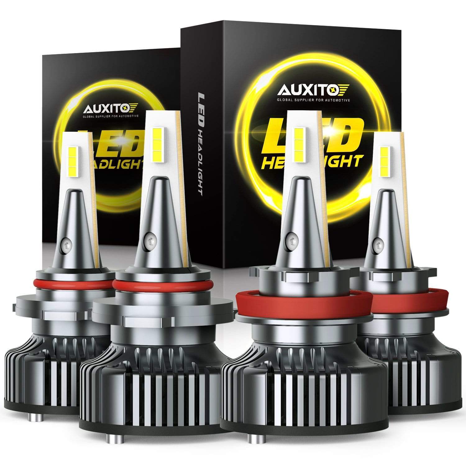 AUXITO 9005 HB3 High Beam & H11 Low Beam LED Bulbs Combo Kit - 400% Brighter, 6500K Cool White Light - Perfect for Night Driving, Fog Lights & Car Headlight Upgrades
