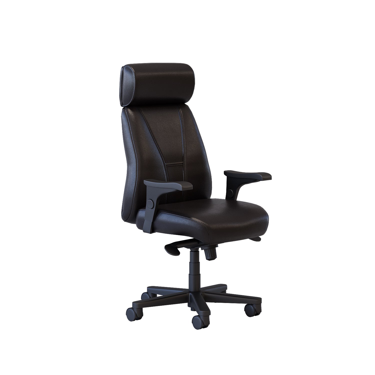 Premium Benjamin Leather Plus Office Chair - Ergonomic Executive Desk Chair in Black for Home & Office Comfort