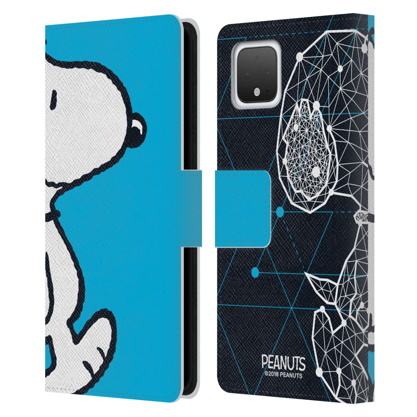Snoopy Leather Wallet Case for Google Pixel 4 - Geometric Design for Daily Use