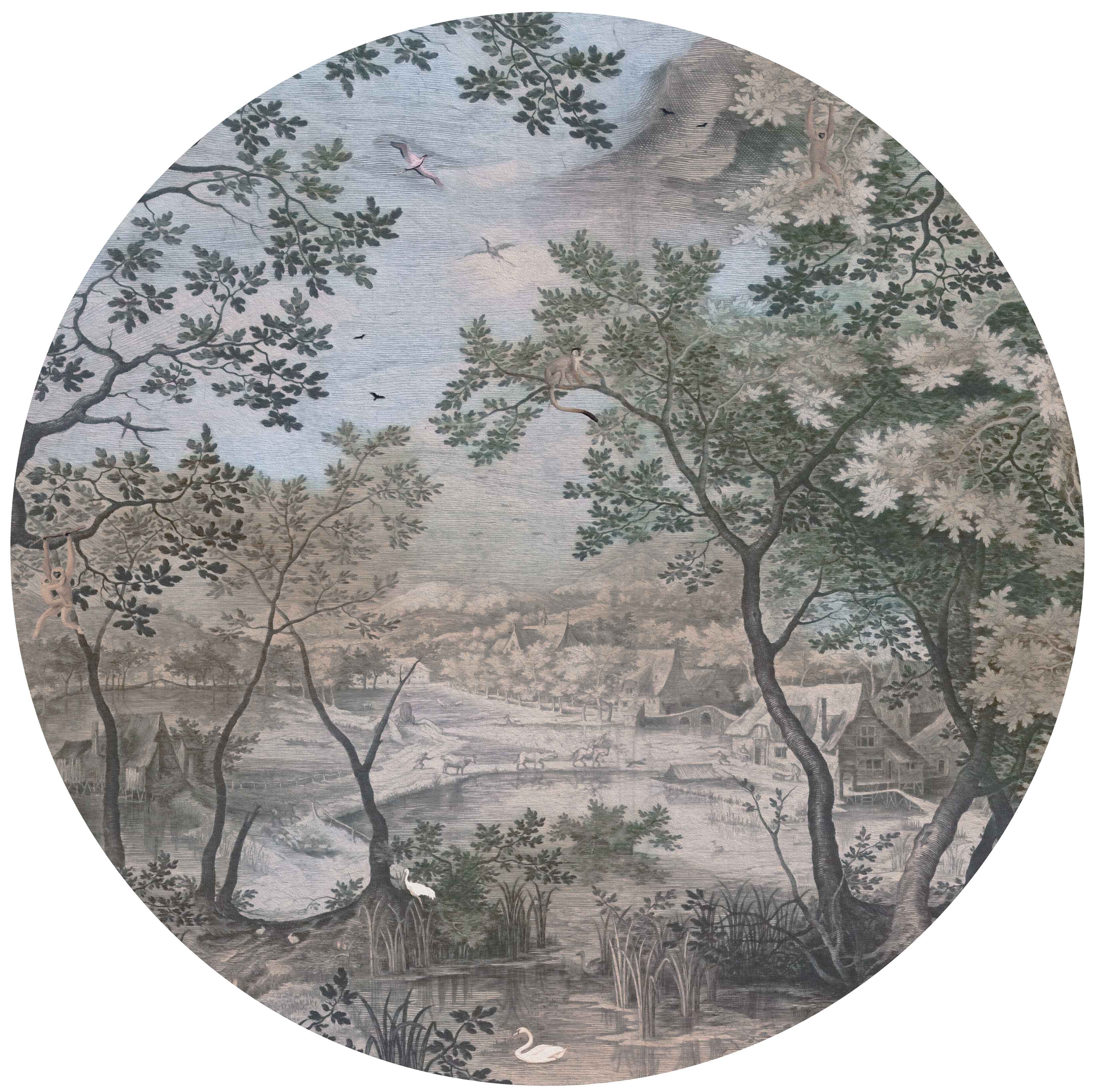 Round Wall Sticker Decal - Into the Woods Forest Theme for Nursery, Kids Room & Home Decor - Perfect for Bedroom, Living Room & Office Wall Art