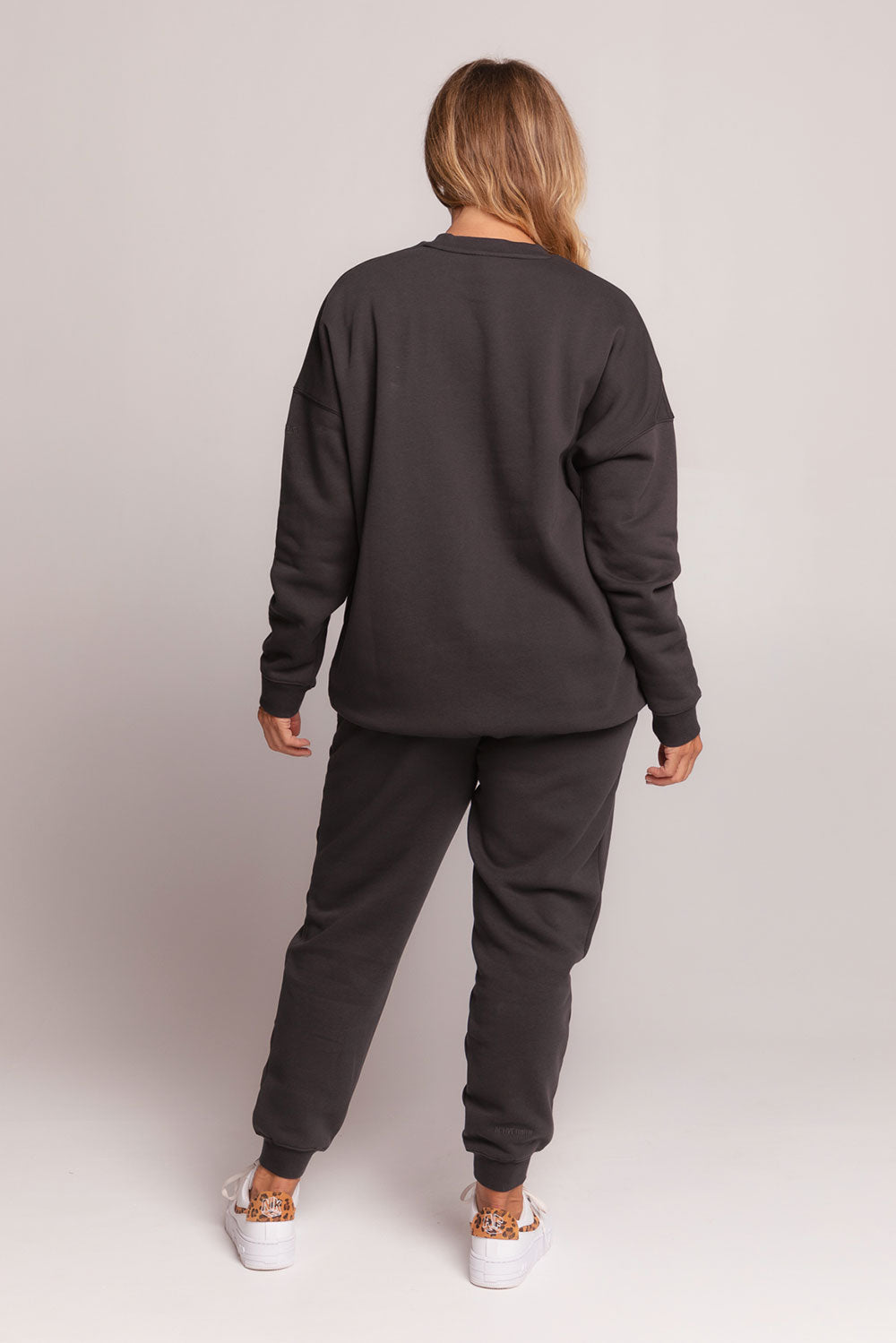 Off Duty Sweatshirt for Women & Men - Soft Cotton Pullover Hoodie in Charcoal Black | Casual Loungewear, Streetwear Fashion, and Cozy Home Wear