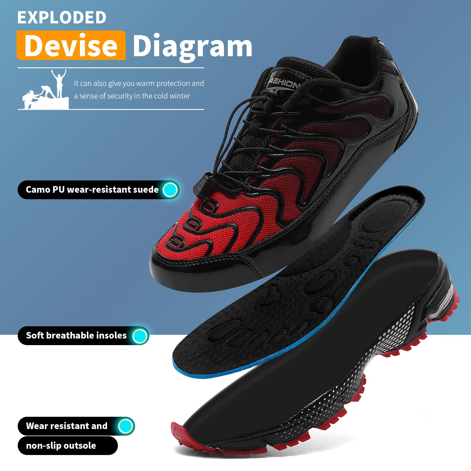 WETIKE Men's Lightweight Breathable Mesh Slip-On Running Shoes - Perfect for Jogging, Gym Workouts & Casual Wear