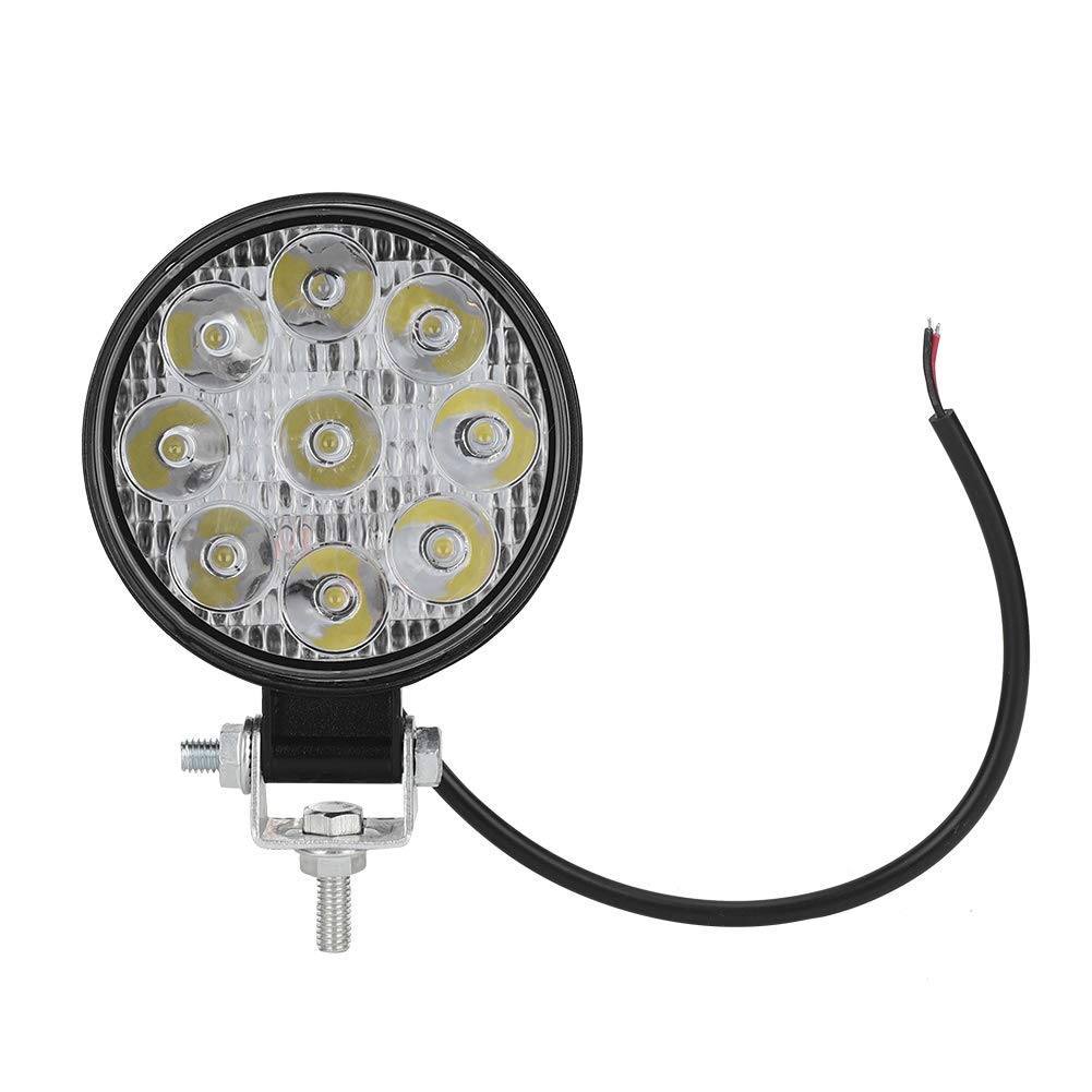 27W 9LED Round Mini Car LED Work Light - Qiilu Auxiliary Lamp for Cars, Motorcycles, Trucks, Forklifts & Boats (Black) | Perfect for Night Driving, Emergency Repairs & Off-Road Adventures