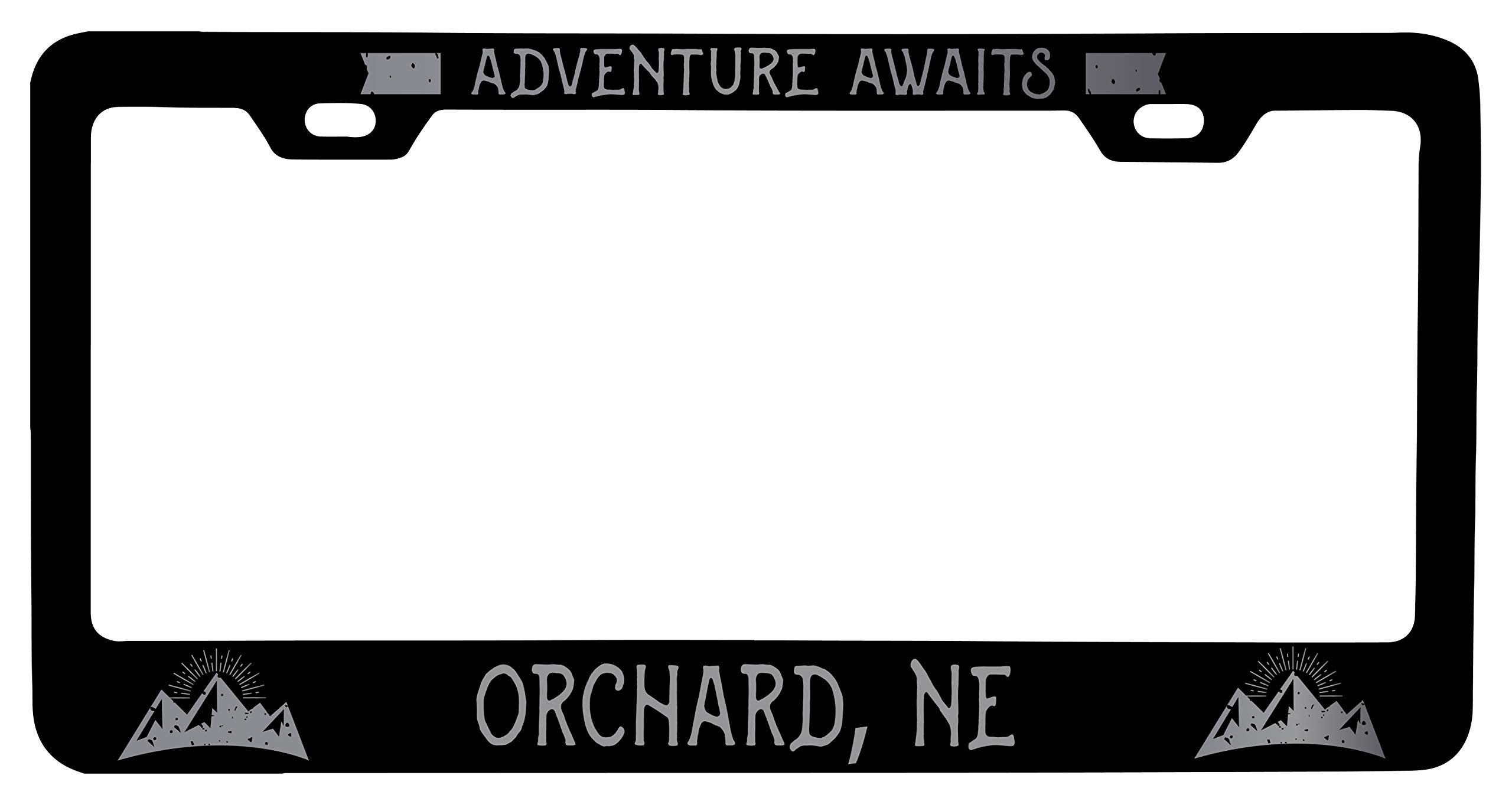 R&R Imports Orchard Nebraska Laser Etched Vanity Black Metal License Plate Frame - Custom Car Accessories for Personalized Vehicle Decoration & Gift Ideas