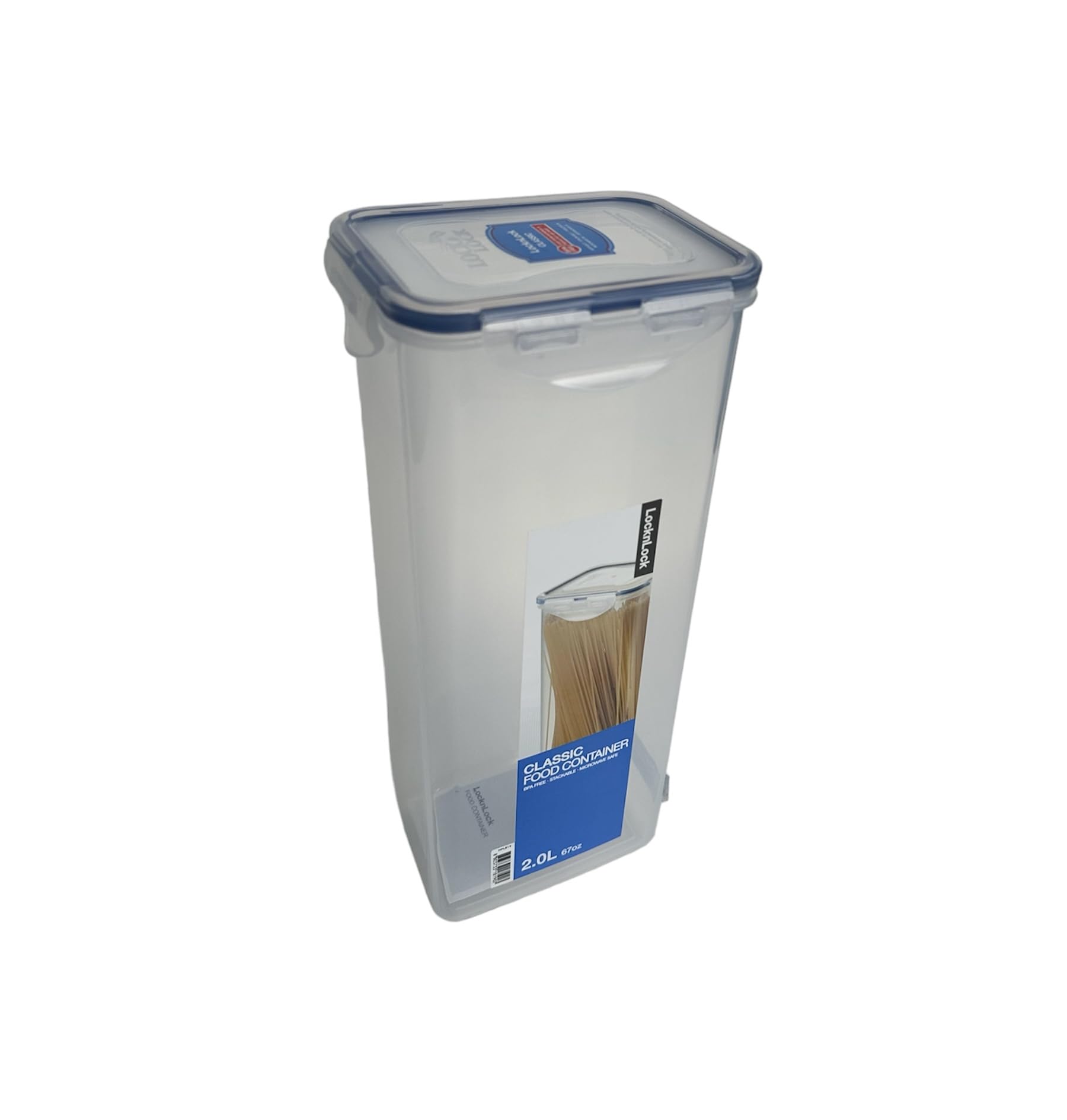 LocknLock Airtight Food Storage Container - 68 oz (8.5 Cup) Rectangular Tall Pasta & Dry Food Organizer | Perfect for Pantry, Kitchen, Meal Prep & Bulk Food Storage