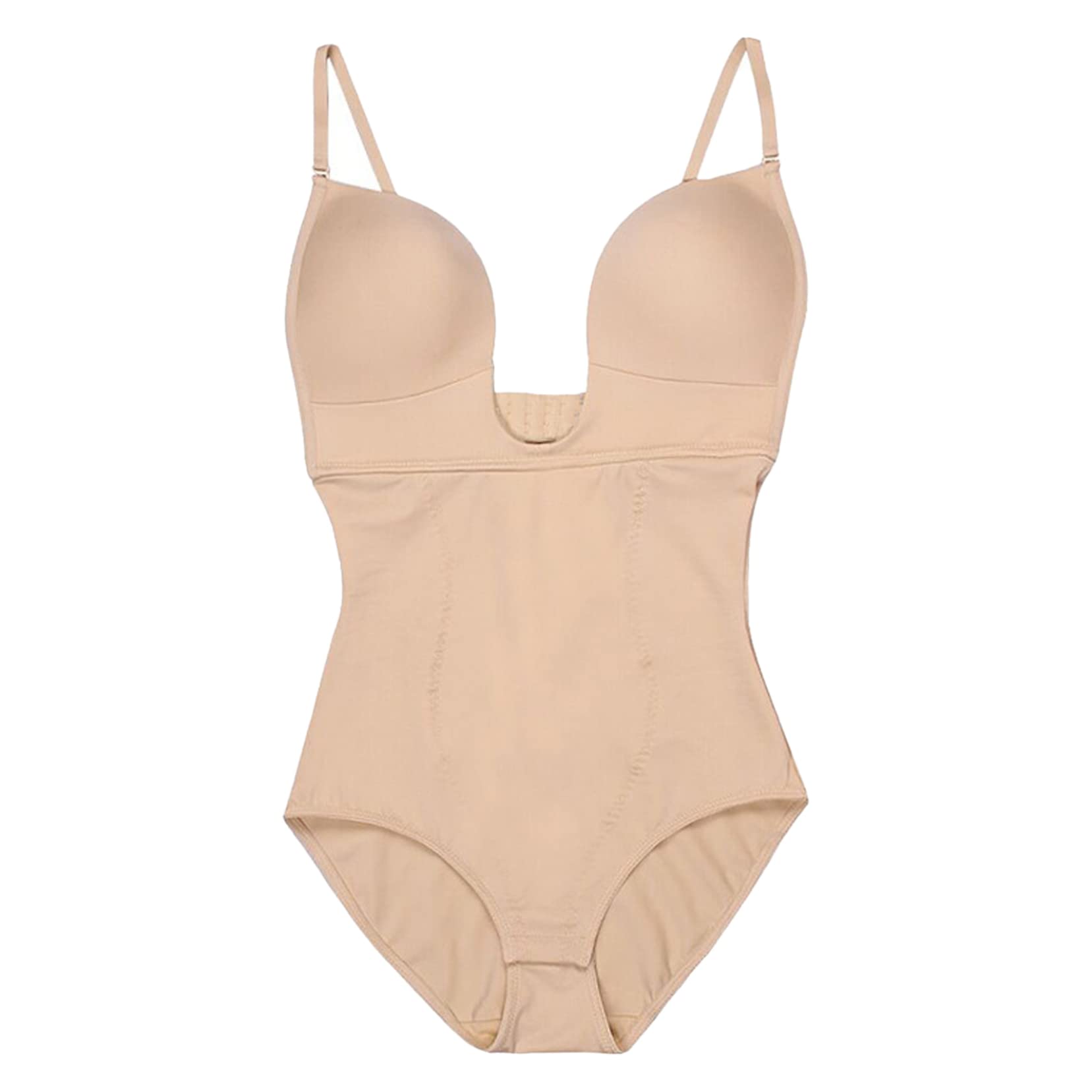 YOOJOO Women's U Plunge Smooth Body Briefer Tummy Control Waist Trainer Corset Body Shaper Bodysuit Shapewear - Slimming Underwear for Everyday Wear, Special Occasions & Postpartum Recovery