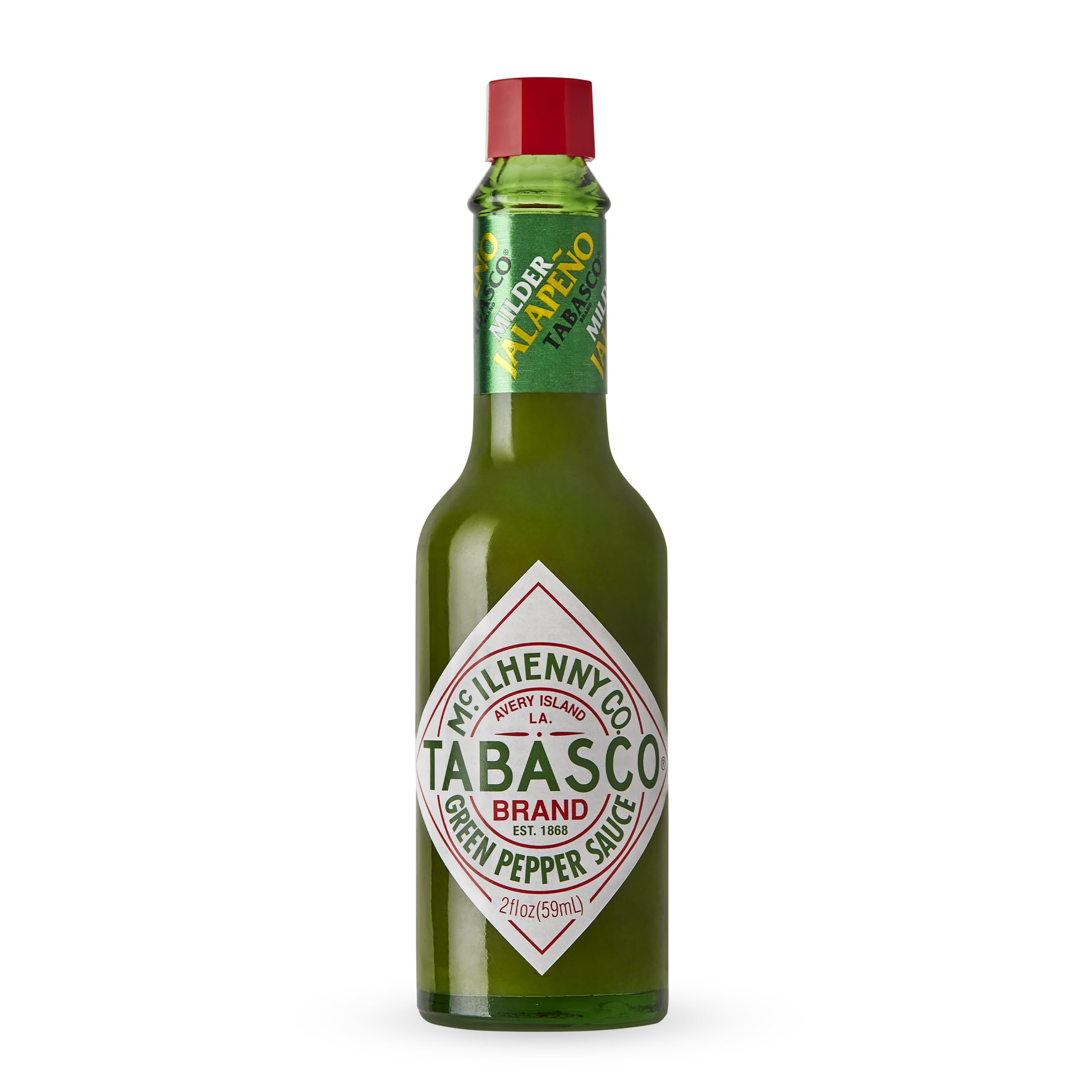 TABASCO® Green Jalapeno Pepper Sauce - Mild Hot Sauce in Glass Bottle (2 Fl Oz) | Versatile & Balanced Jalapeno Flavor | Perfect for Tacos, Nachos, Burgers & Grilling | Crisp Zesty Mexican Hot Sauce