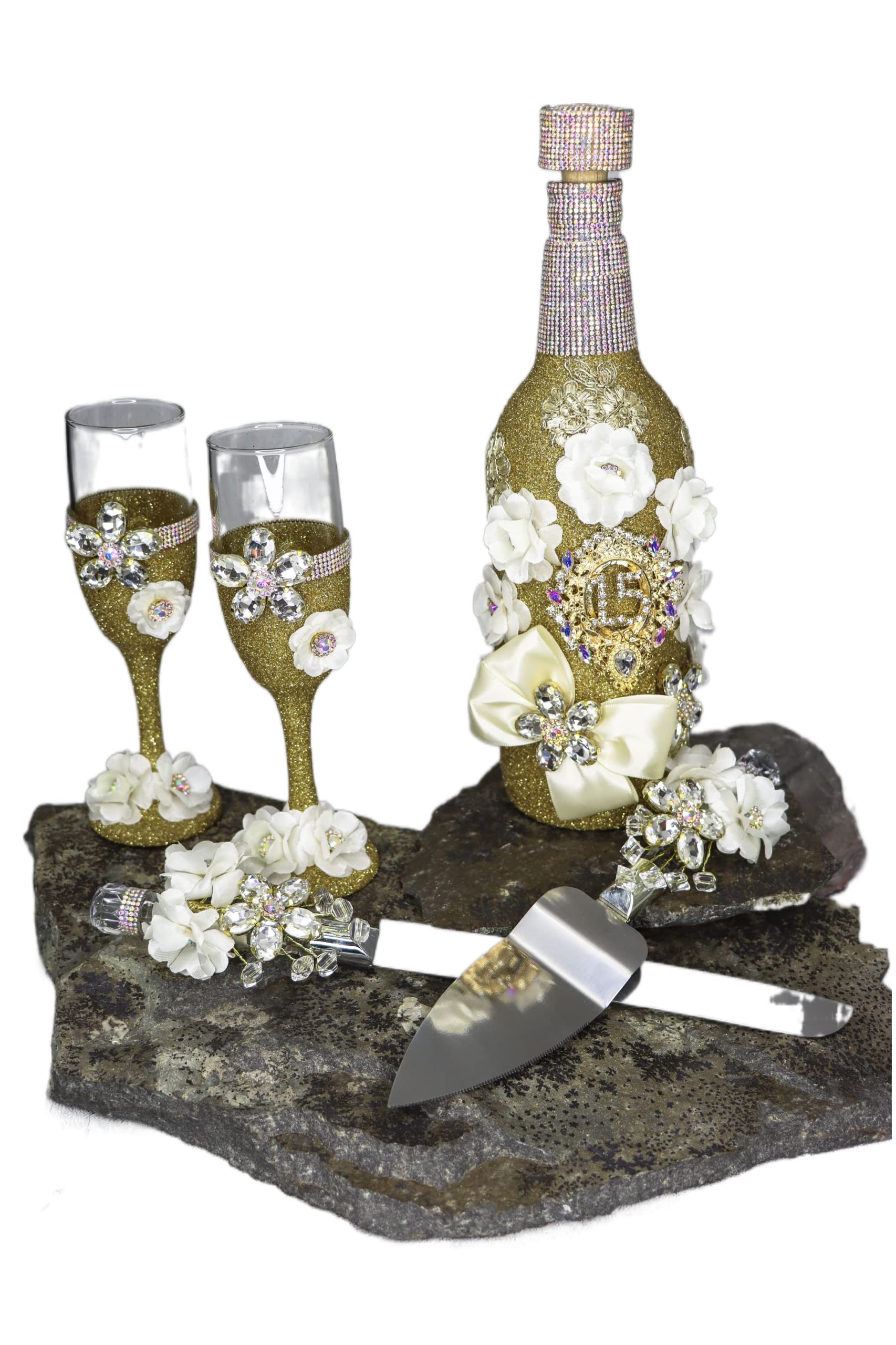 Elegant Quinceañera & Sweet 16 Champagne Glass Toasting Set - Red & Gold Flutes for Celebrations, Parties & Special Occasions - Perfect for Weddings, Anniversaries & Milestone Events (Set of 6)