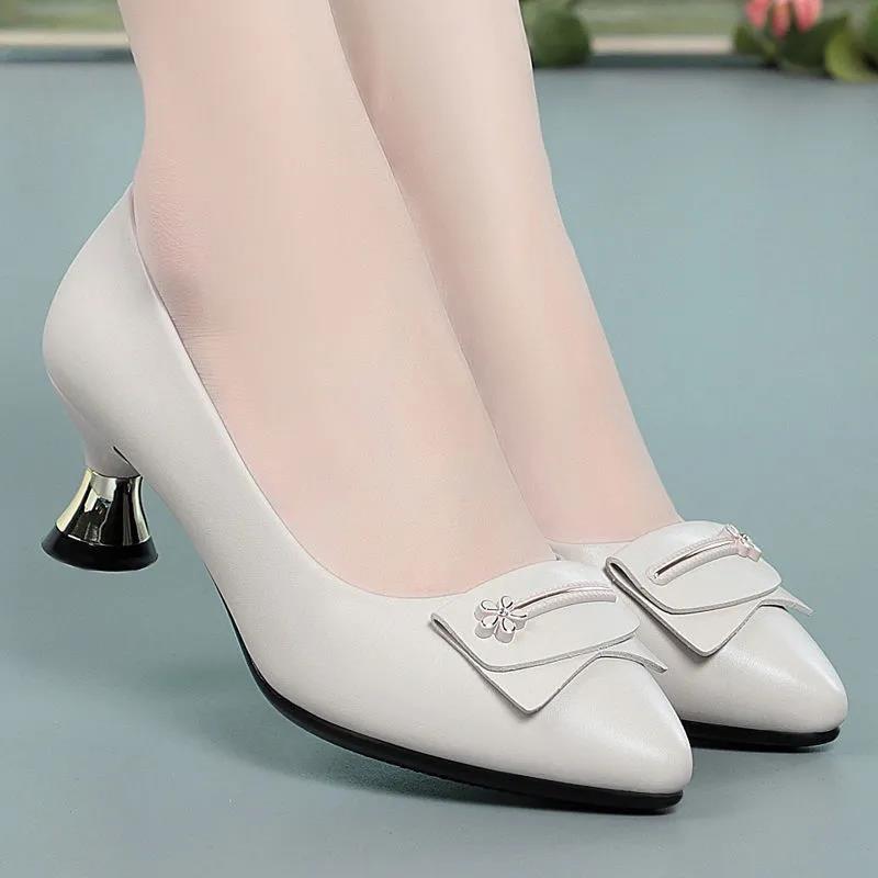 Women's Fashion PU Leather High Heel Shoes - Stylish Pointed Toe Pumps for Office, Party & Evening Wear