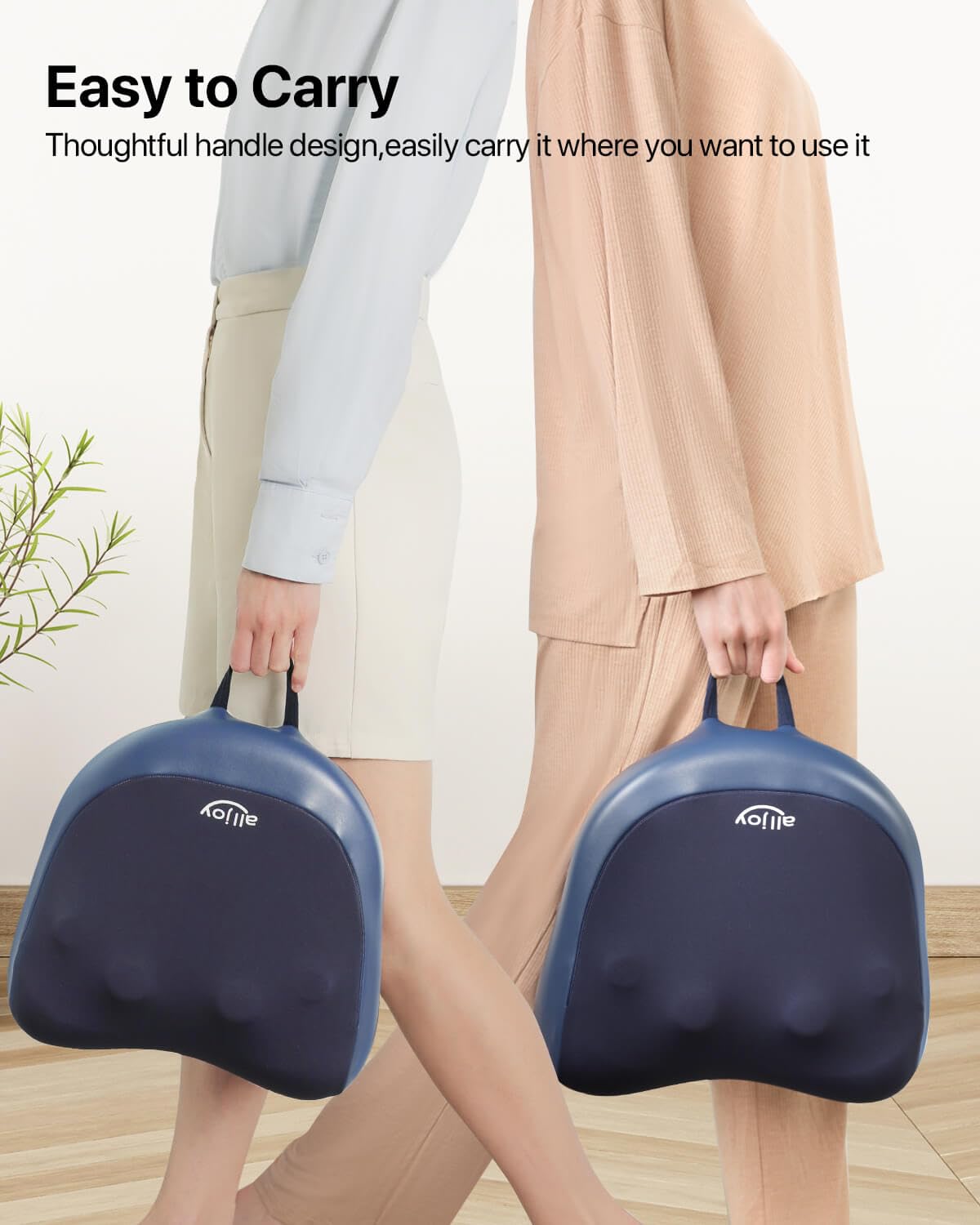 ALLJOY Wireless Shiatsu Massager with Heat - 3D Rotating Massage Heads for Neck, Shoulder & Back Pain Relief - Perfect for Home, Office & Car Use - Ideal Gift for Relaxation & Stress Relief