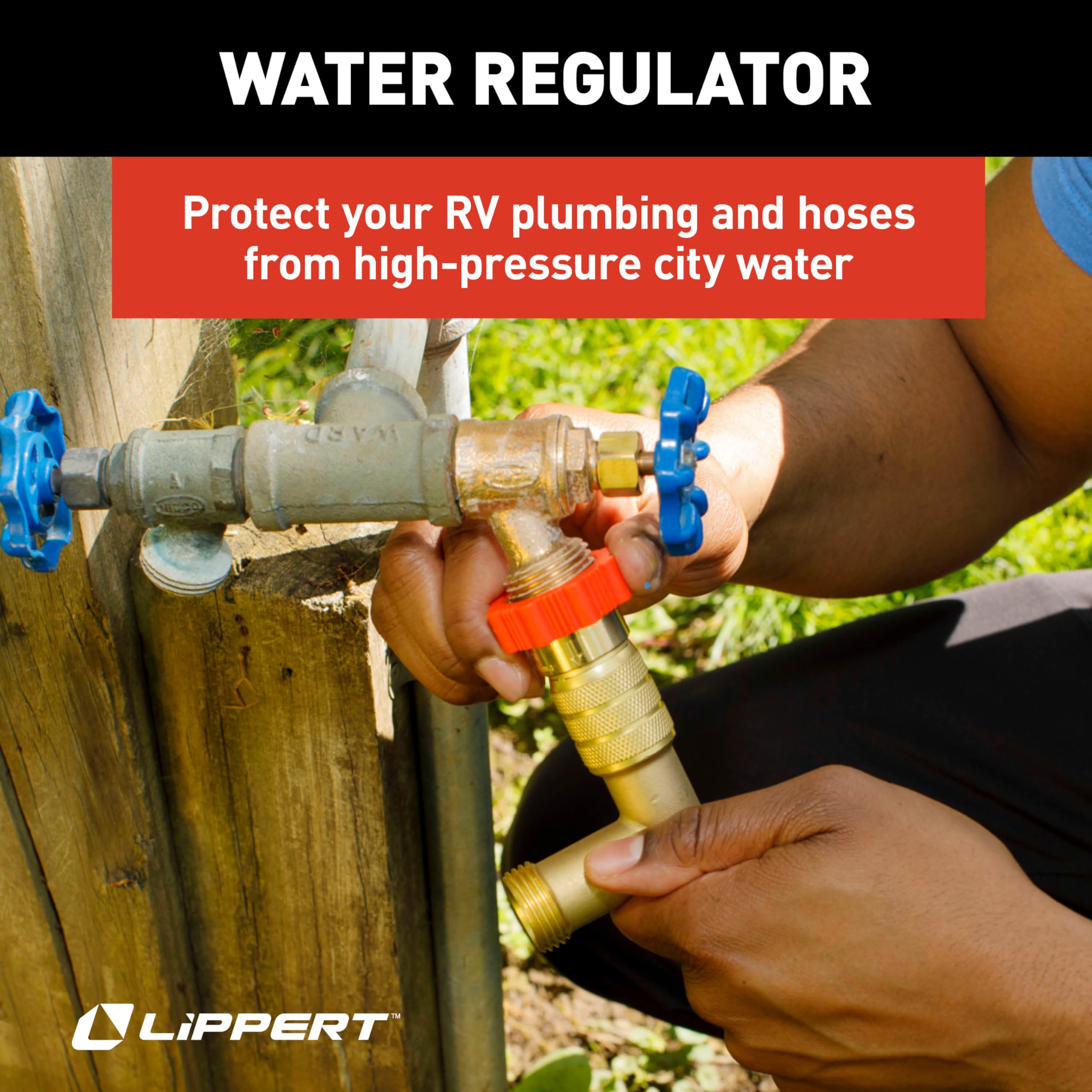 Lippert Premium RV Starter Kit - Power Adapters, Water Regulator, Sewer Hose Kit, Leveling Blocks & Essential Accessories for Camping & Road Trips | Complete Setup for RV Water & Waste Systems | Perfect for Travel Trailers & Motorhomes