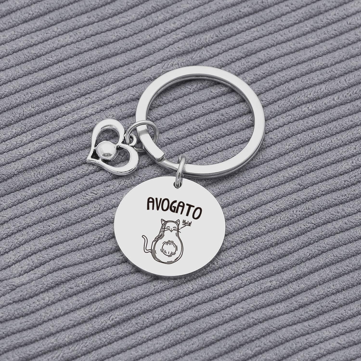 Avocado Cat Jewelry - Cute Guacamole Keychain for Cat Lovers | Vegan Gift for Avocadoholics | Perfect for Cat-Themed Parties, Gifts & Everyday Accessories