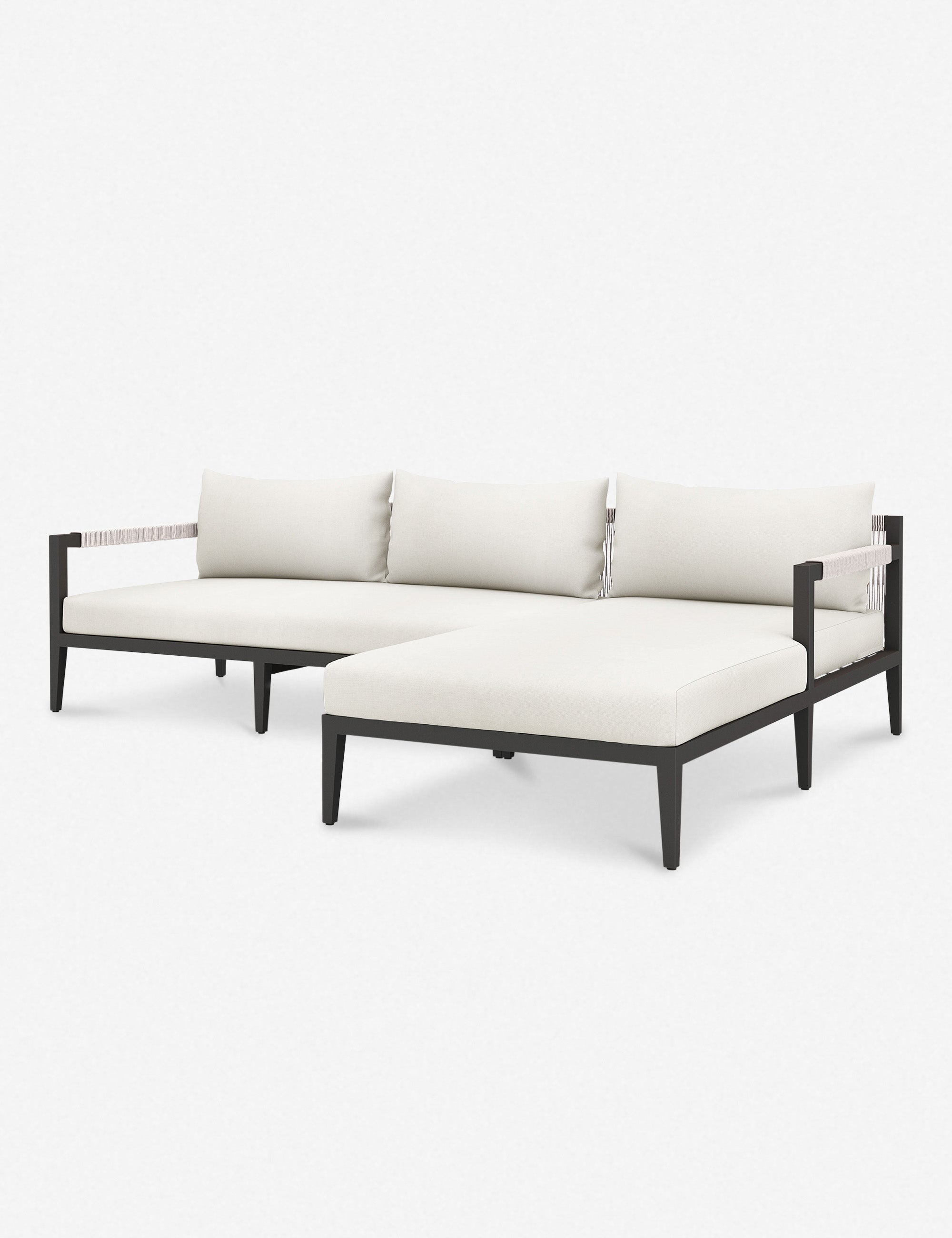 Cadenza Indoor Outdoor Metal Sectional Sofa Set - Modern Patio Furniture for Living Room, Garden & Backyard - Weather-Resistant Comfortable Lounge Seating