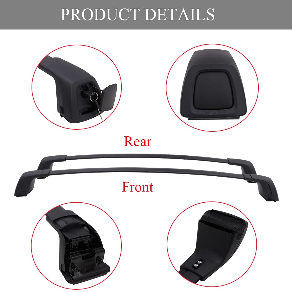 Lockable Roof Rack Cross Bars for Porsche Macan 2014-2024 - Heavy Duty Luggage Carrier Cargo Bars for SUVs | Perfect for Road Trips, Camping Gear & Outdoor Adventures