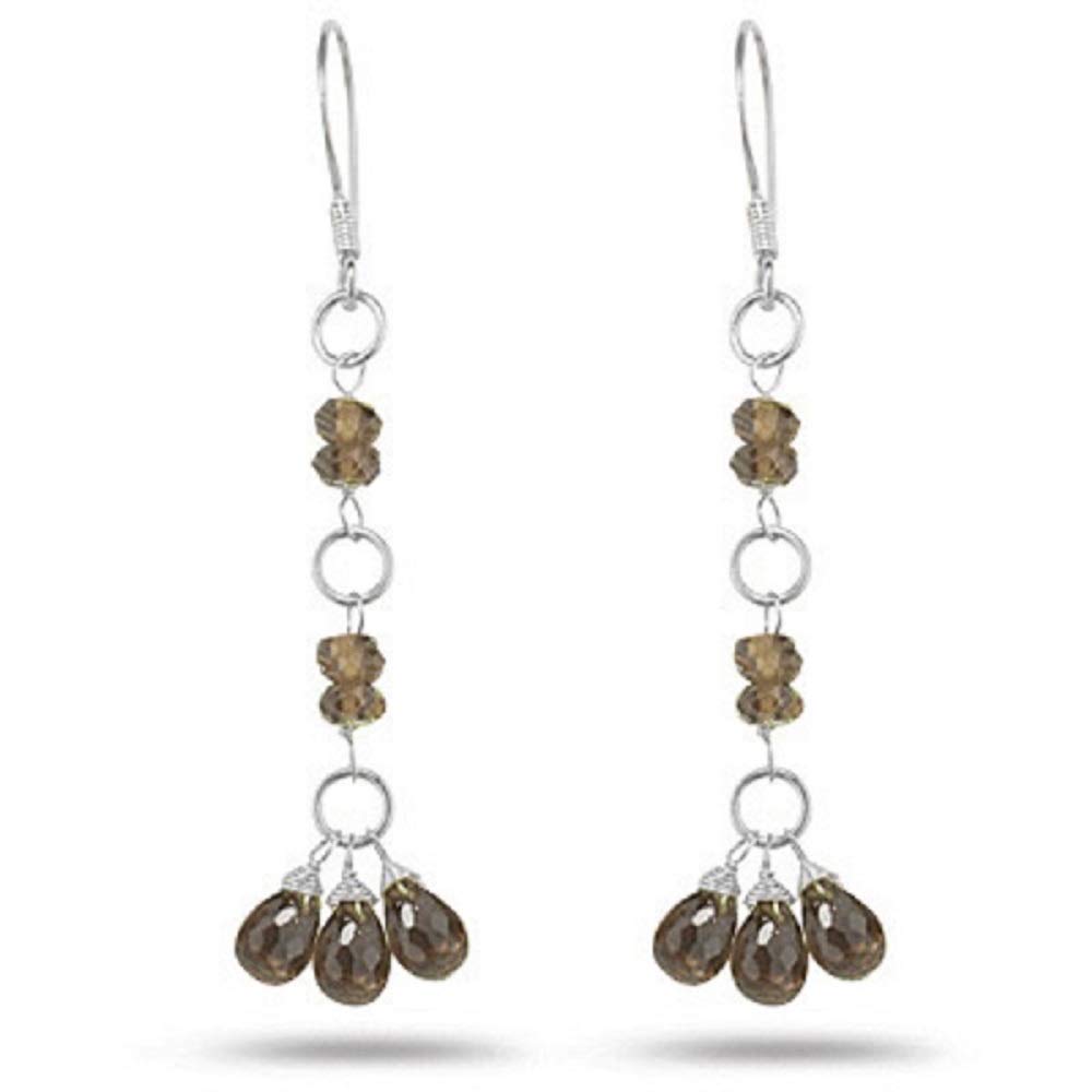 AA Quality Sterling Silver Briolette & Beads Gemstone Earrings - Perfect for Weddings, Parties & Special Occasions