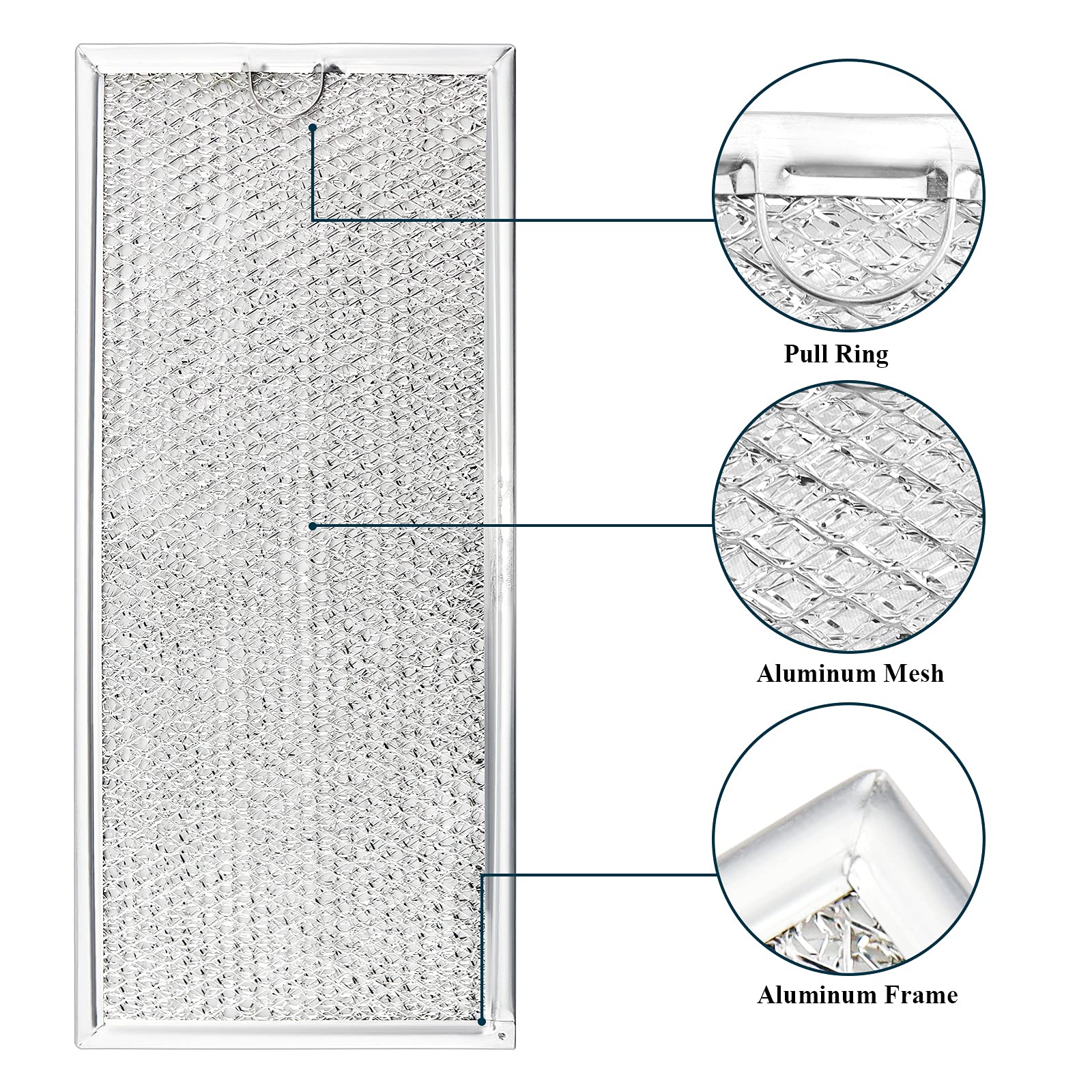 Beaquicy WB06X10596 Microwave Grease Filter - Aluminum Mesh Replacement for GE Microwaves - Compatible with AP3792368 & PS952418 (2-Pack) - Perfect for Kitchen Ventilation & Microwave Maintenance