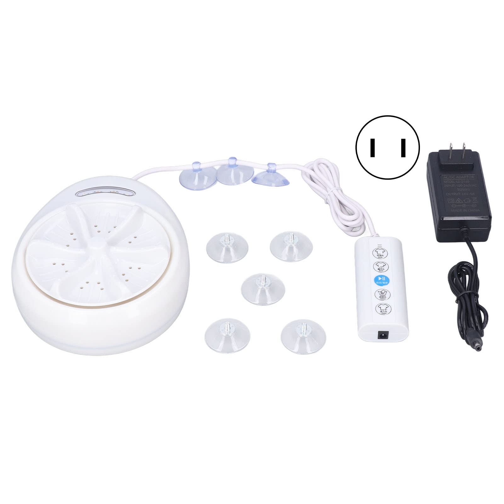 Mini Washing Machine Portable - 120W 100-240V 50/60Hz ABS 3-in-1 Ultrasonic Turbine Washer with US Plug | Compact Laundry Solution for Travel, Business Trips, College Dorms & Small Apartments | Perfect for Clothes, Underwear & Light Fabrics
