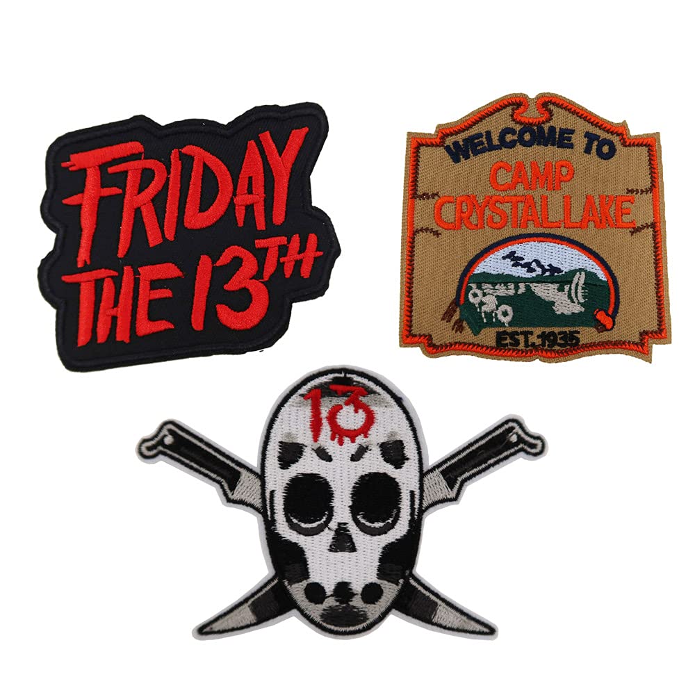 Horror Movie Embroidered Iron On Patches for Halloween Costumes - DIY Sew On Badges for Jackets, Bags & Denim - Perfect for Cosplay, Halloween Parties & Horror Fan Gifts