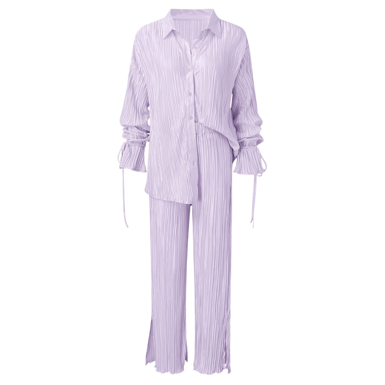 Women's 2-Piece Linen Shorts Set - Casual Summer Outfit for Plus Size | Sexy Purple Tracksuit for Birthday & Beach Wear | Comfortable Lounge & Vacation Outfits