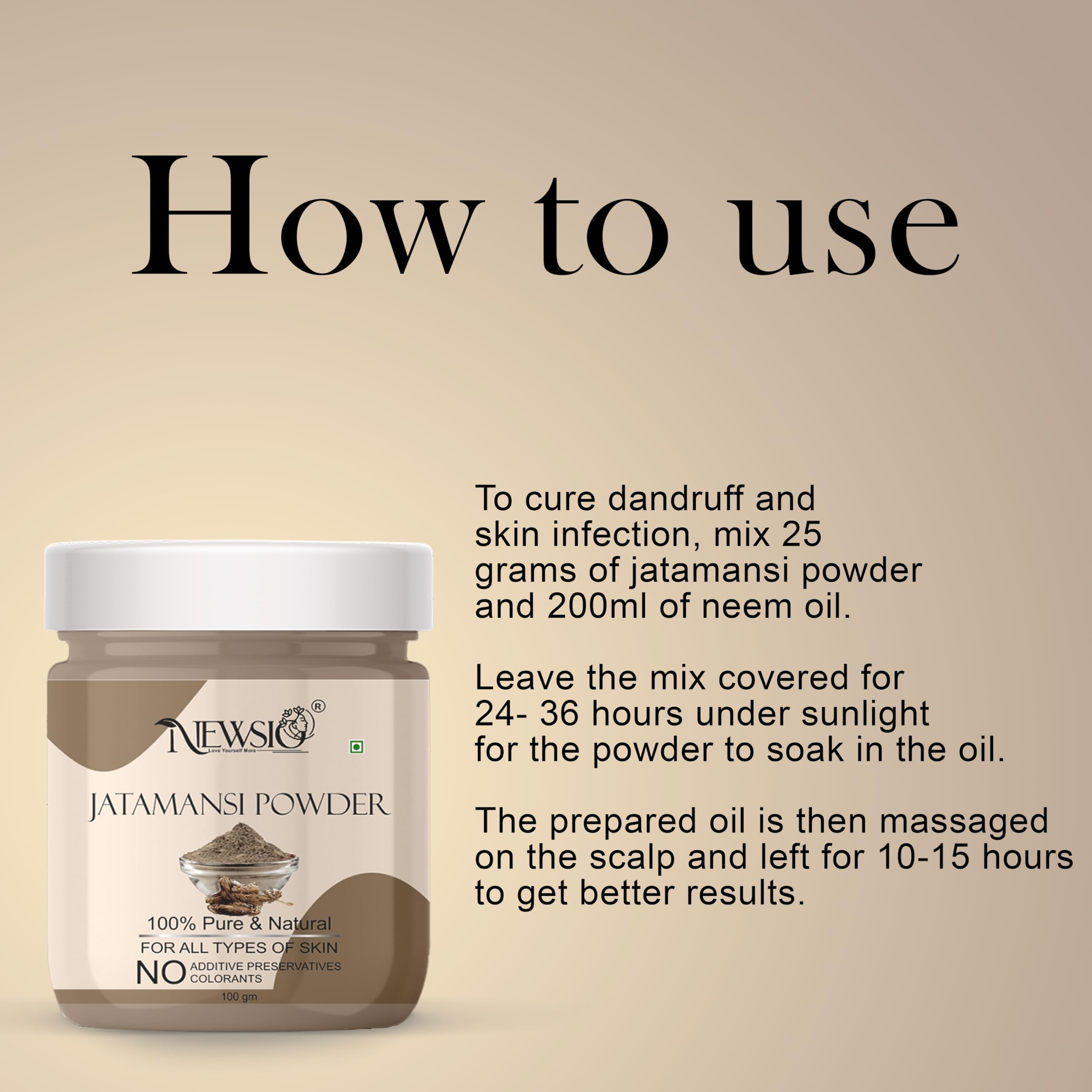 100% Pure & Natural Jatamansi Powder for Hair Growth - Promotes Strong, Shiny, Silky Hair & Healthy Scalp - Fights Dandruff & Split Ends - 100g Jar - Perfect for Ayurvedic Hair Care & DIY Hair Masks at Home