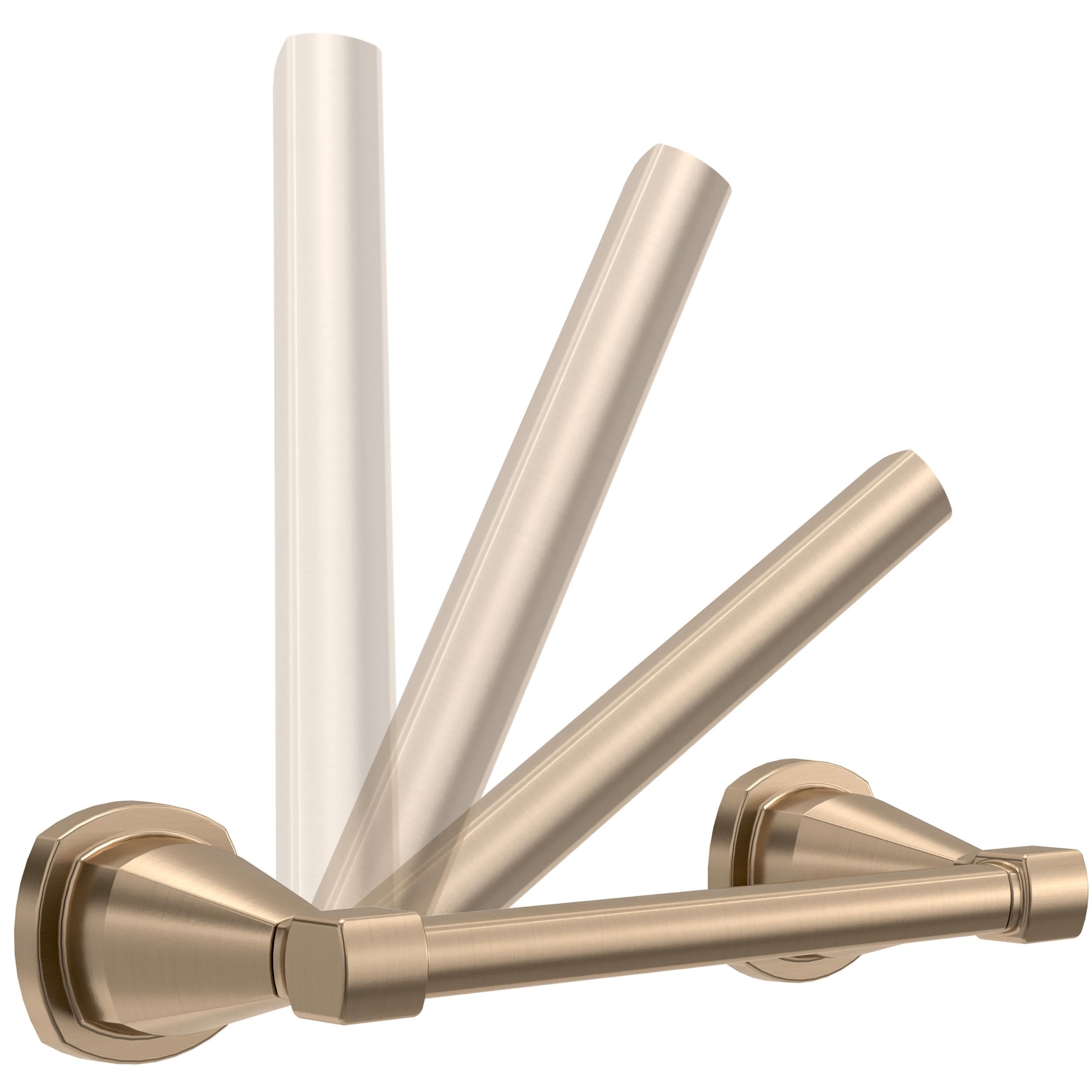 Delta Faucet 77655-CZ Stryke Double Post Pivoting Toilet Paper Holder in Champagne Bronze - Durable Bathroom Accessory for Modern Homes & Luxury Hotels