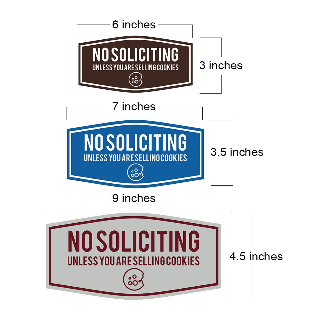 No Soliciting Sign (Unless Selling Cookies) - Black & Gold, Small - Perfect for Homes, Offices & Businesses to Deter Unwanted Visitors