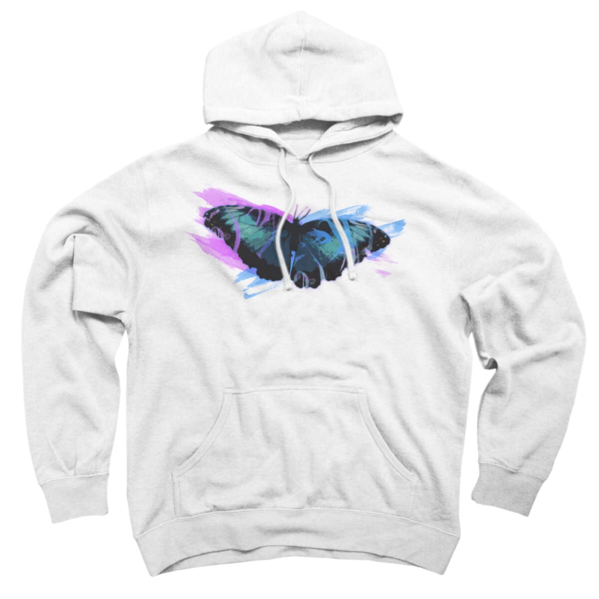 Design By Humans Unisex Butterfly Pullover Hoodie by madetohate | Soft Cotton Streetwear Sweatshirt for Men & Women | Perfect for Casual Wear, Outdoor Activities & Gifts
