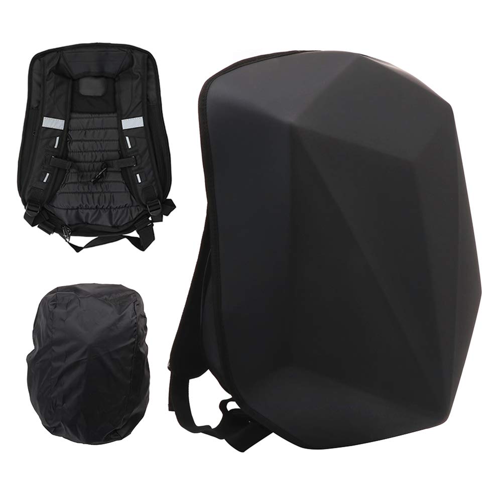 JFG RACING 30L Hard Shell Motorcycle Backpack - Waterproof Laptop Backpack for Men, Universal Fit for Commuting, Travel & Outdoor Adventures (Black)