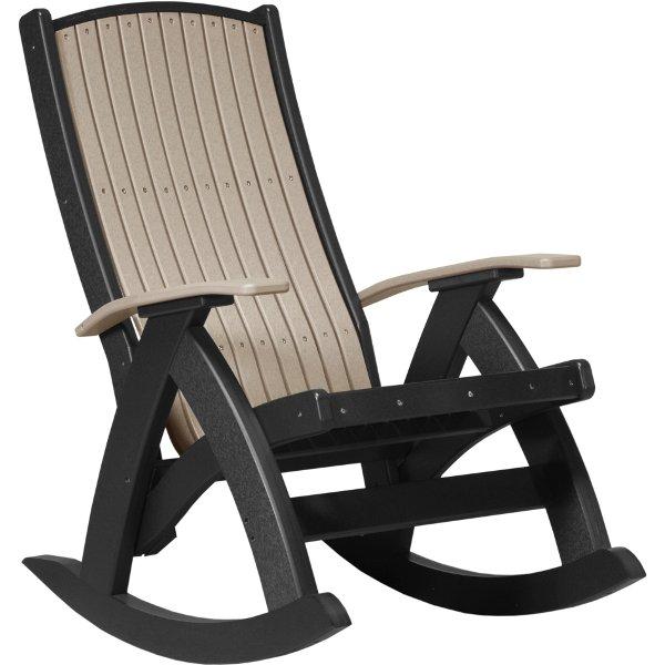 Poly Comfort Rocker - Ergonomic Outdoor Rocking Chair with Cushion for Patio, Garden, and Porch Relaxation