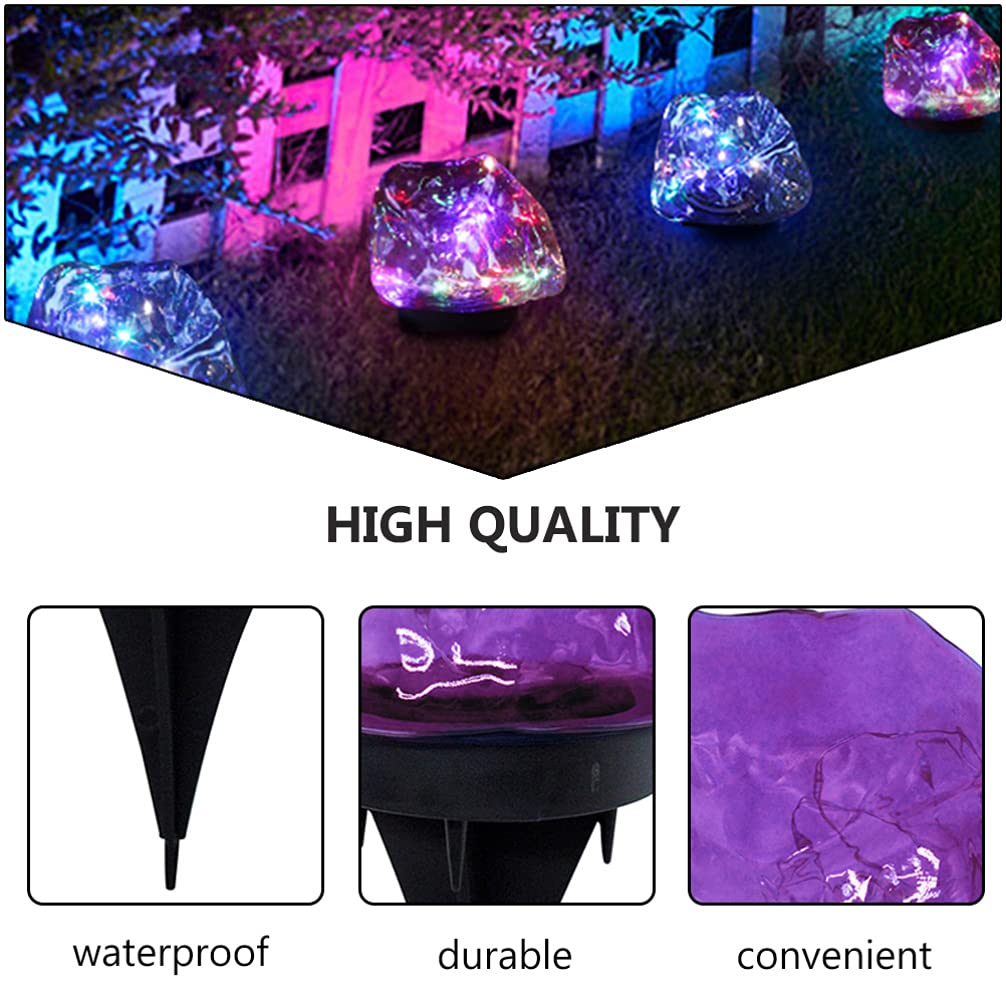 Happyyami Solar Rock Lights Outdoor - Waterproof LED Landscape Lighting for Garden, Lawn, Patio - Solar Powered Decorative Ground Lamps - Perfect for Pathway, Yard, and Backyard Illumination