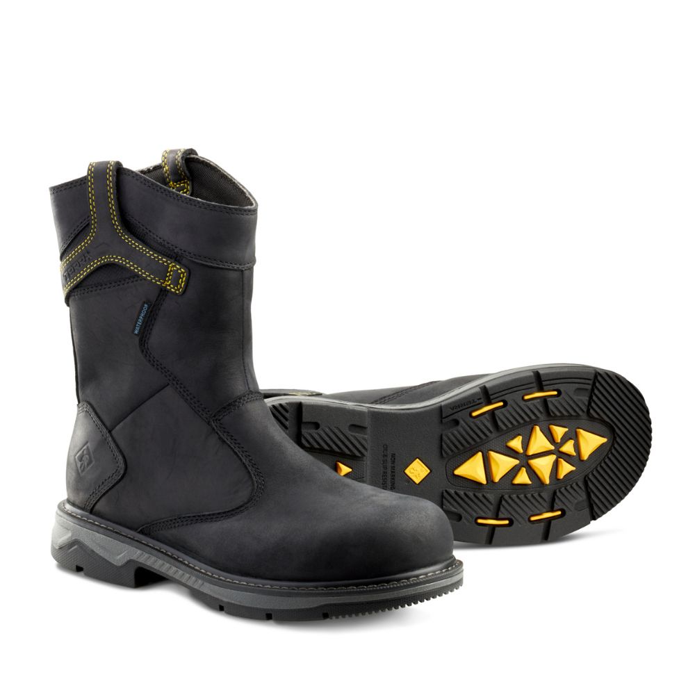 Terra Patton Waterproof Unisex 8-Inch Alloy Toe CSA Certified Pull-On Work Boots TR0A4TCBBLK - Ideal for Construction, Landscaping & Heavy-Duty Industrial Work