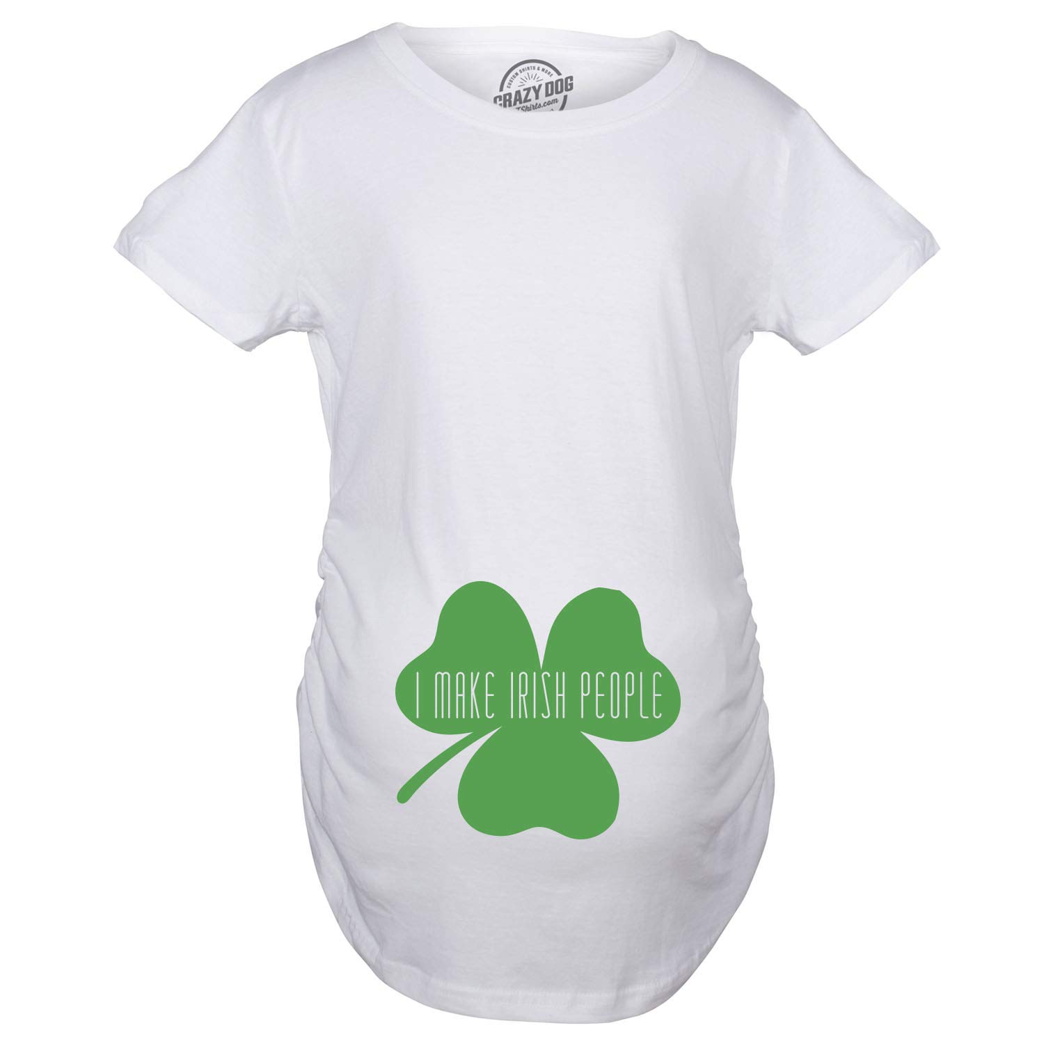 Funny Maternity T-Shirt for St. Patrick's Day - 'I Make Irish People' Pregnancy Announcement Tee - Perfect for Gender Reveals & Irish-Themed Baby Showers