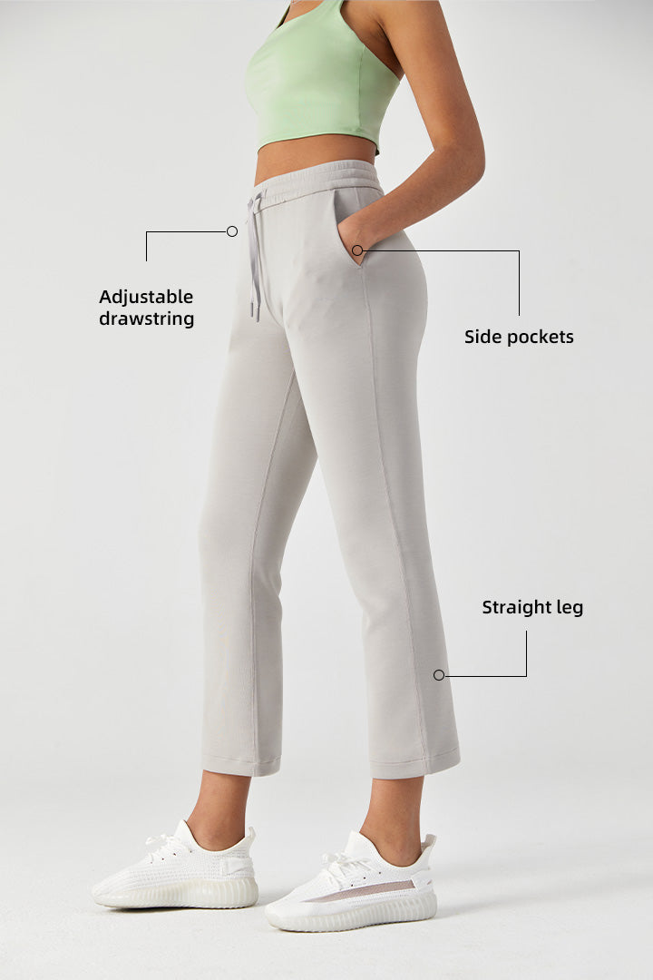 Saltum AeroChic™ High Rise Yoga Pants for Women - Breathable, Stretchy & Comfortable Workout Leggings - Stone Grey - Perfect for Yoga, Gym & Lounge Wear